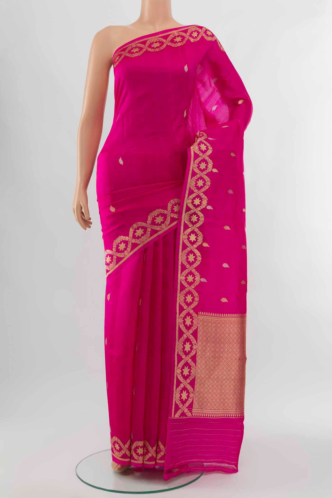 Rani Pink Banarasi Katan Silk Saree