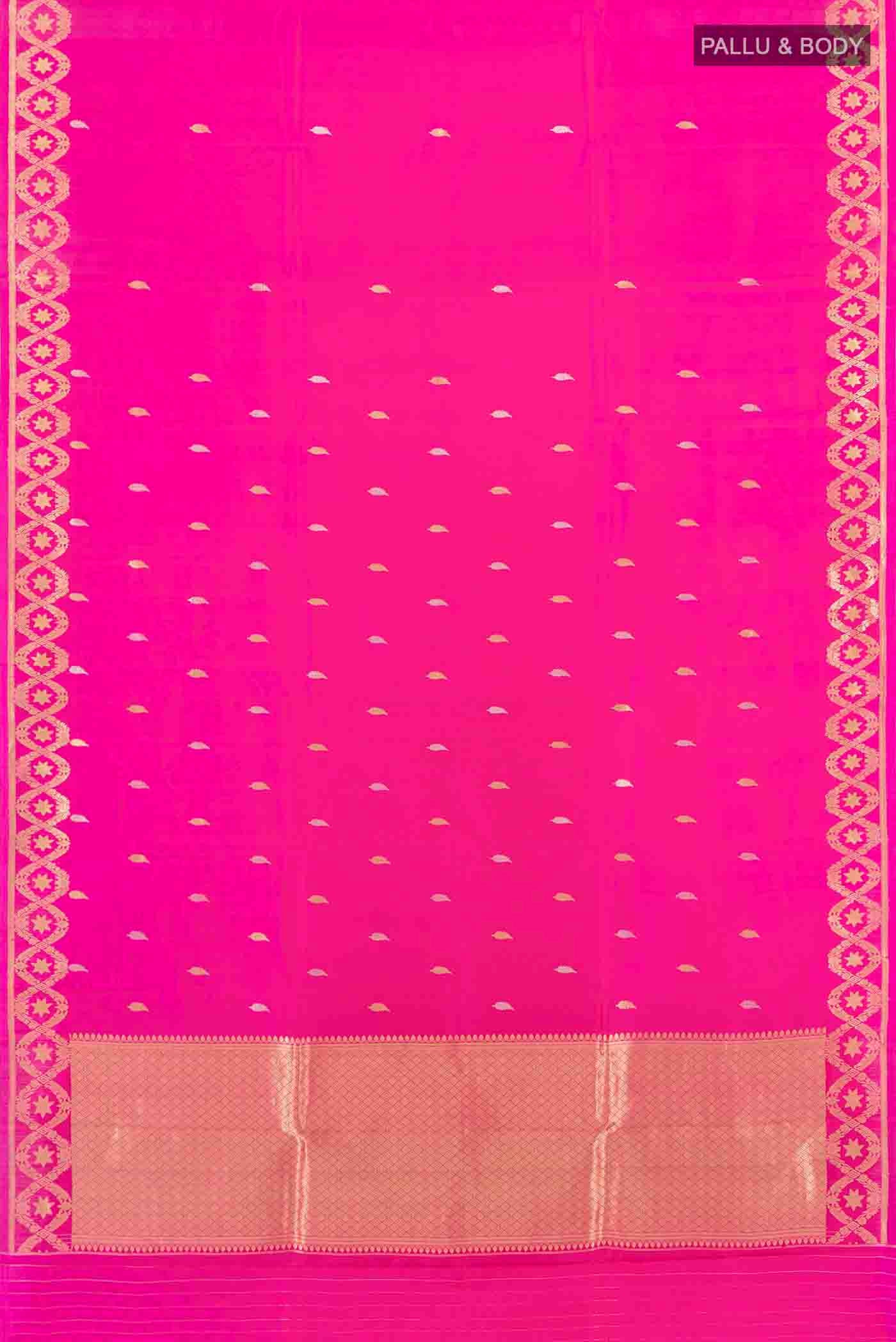 Rani Pink Banarasi Katan Silk Saree - Image 5