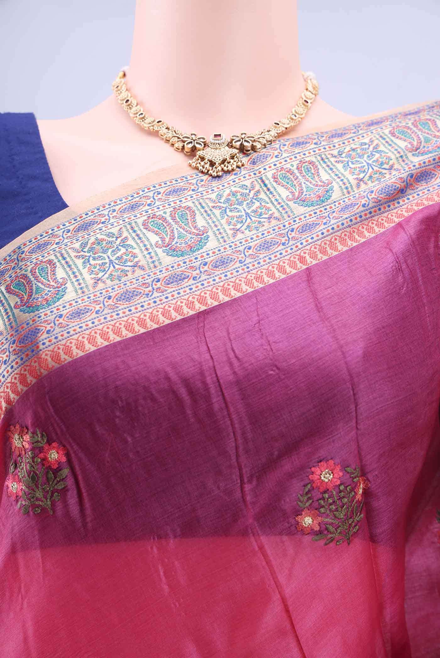 Rani Pink Banarasi Silk Saree - Image 3