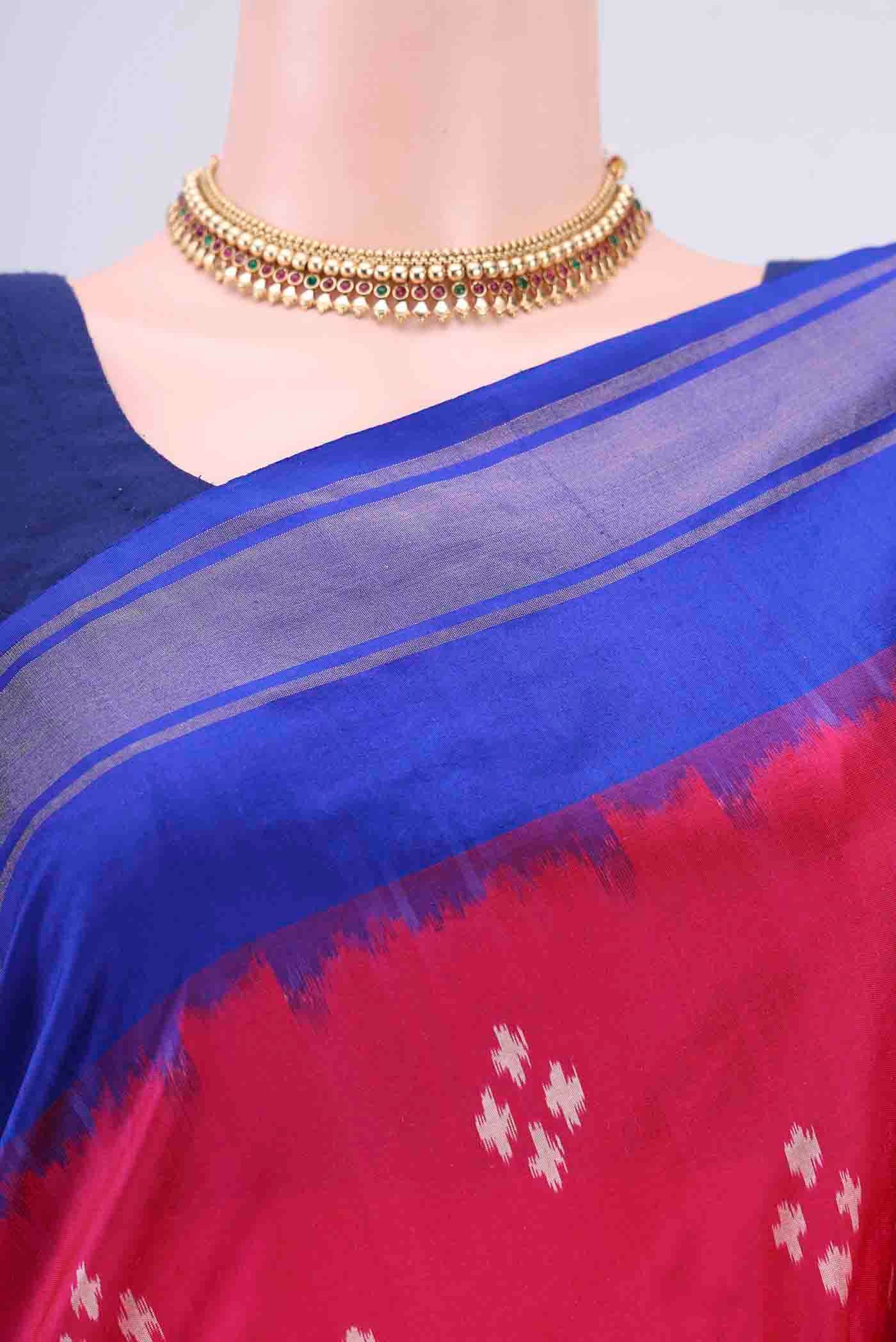 Pink Pochampally Silk Saree - Image 2