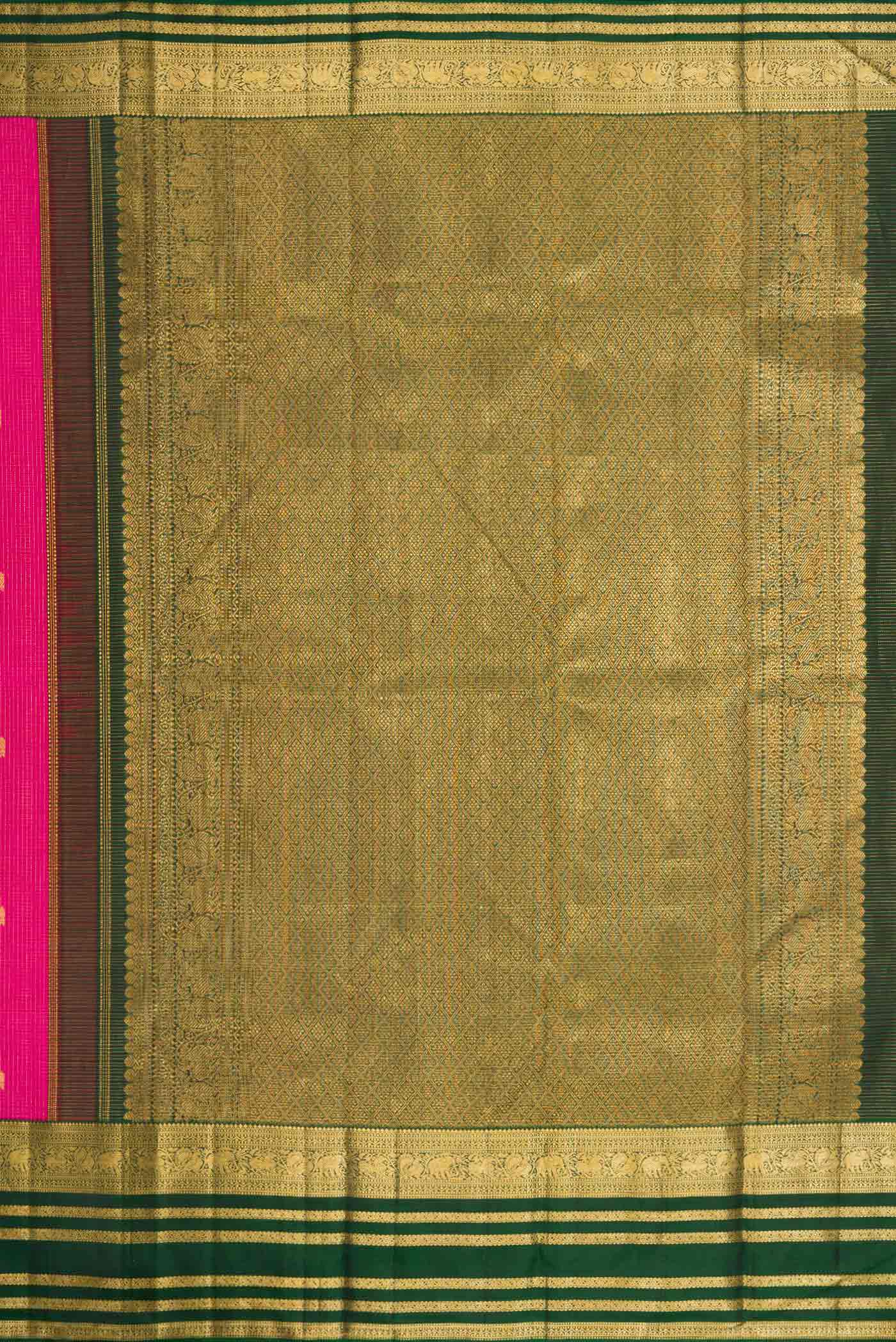 Rani Pink Dual Tone Soft Silk Saree - Image 7