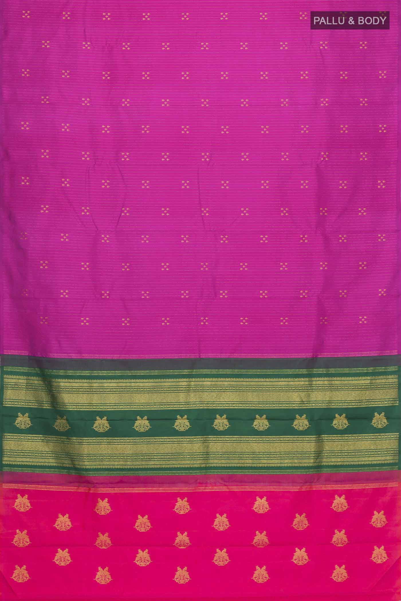 Rani Pink Kanjivaram Silk Saree - Image 6