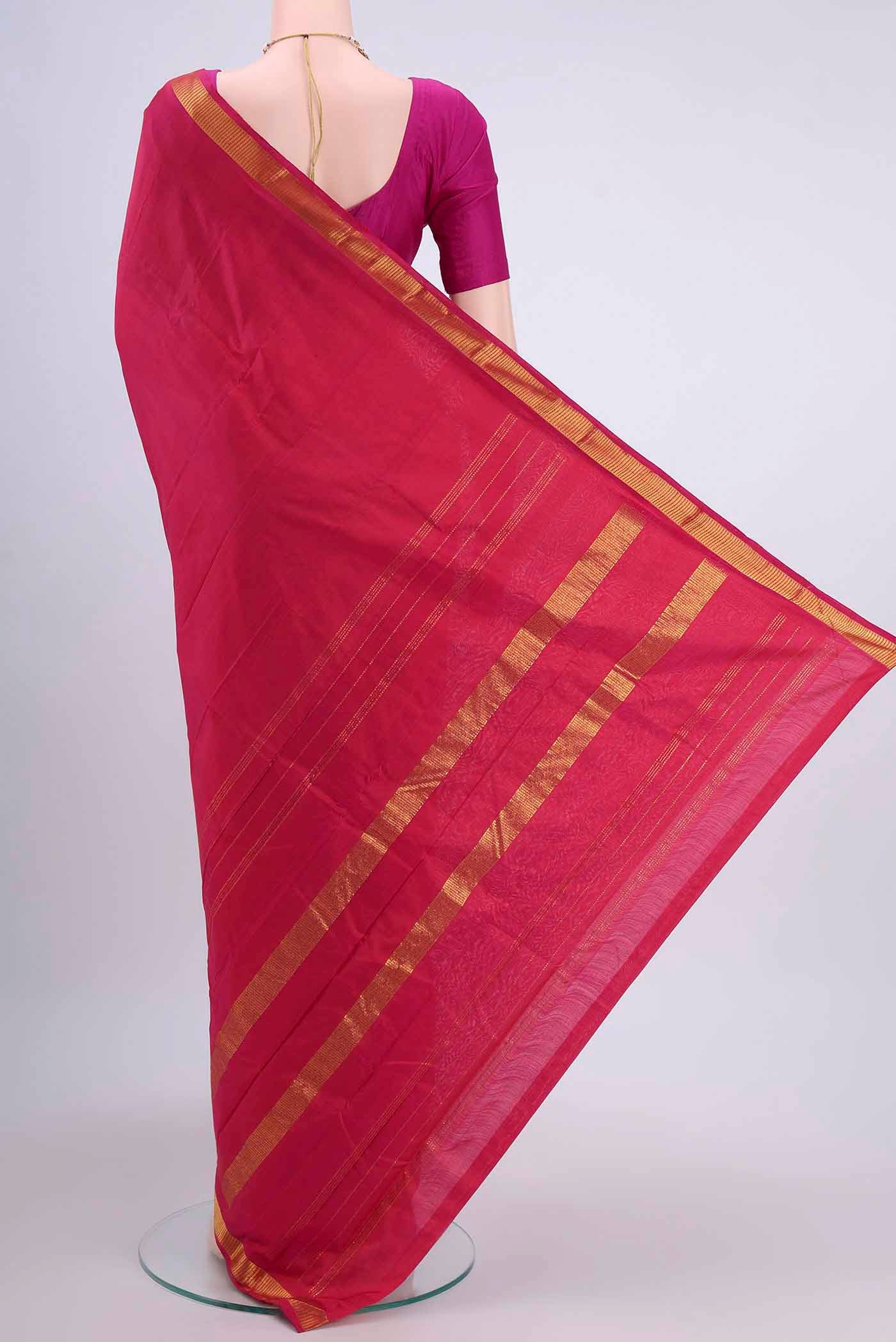 Rani Pink Kanchipuram Silk Saree - Image 3