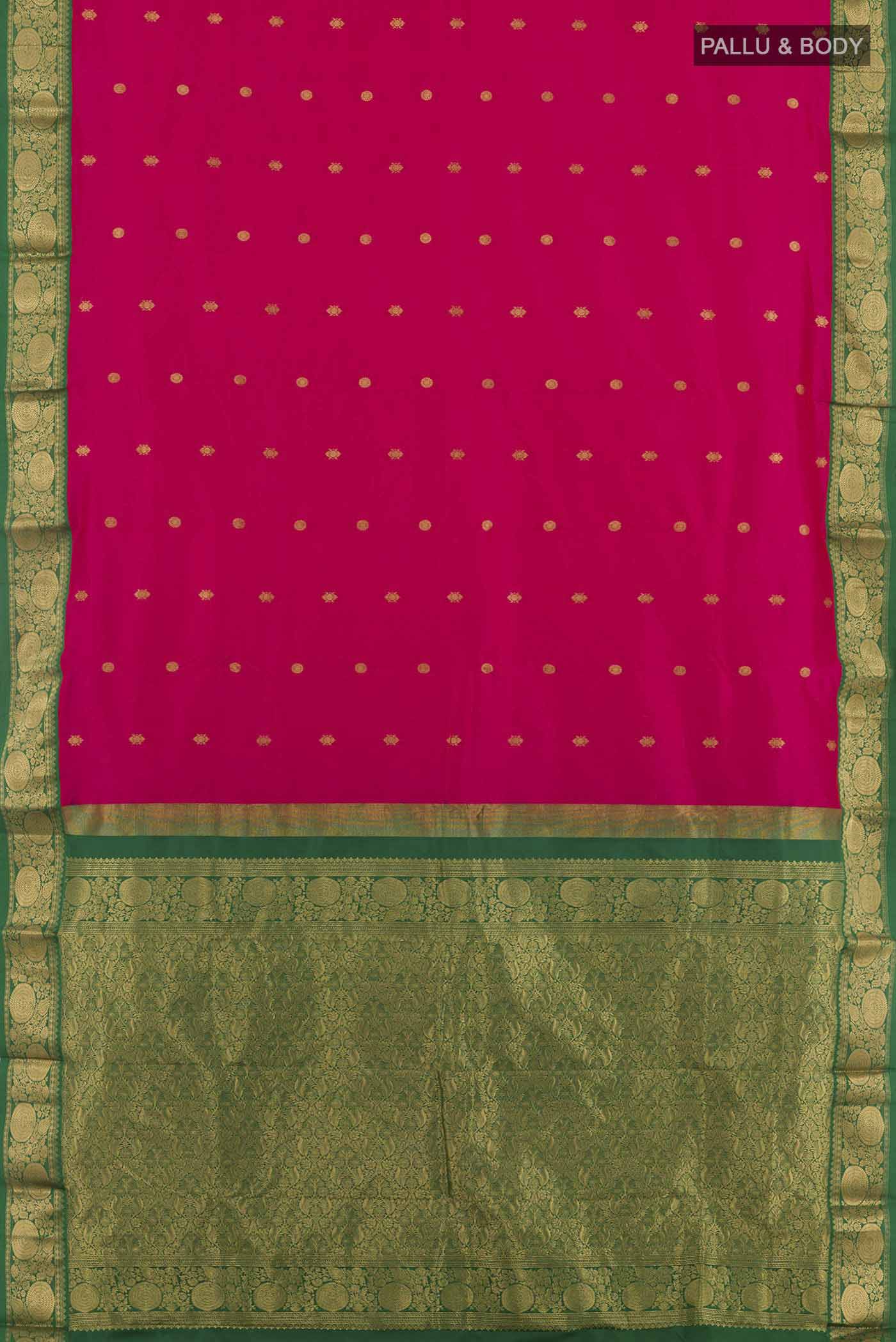 Pink Bangalore Silk Saree - Image 3
