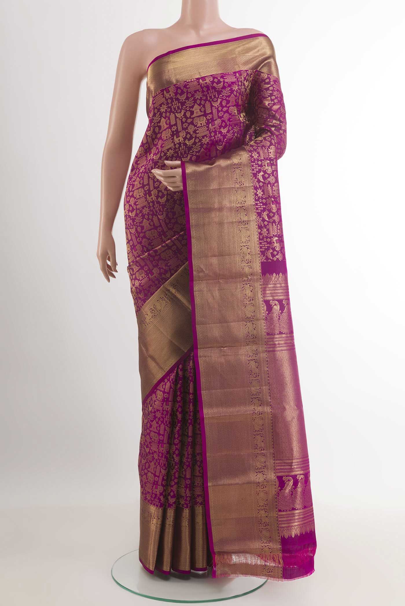Purple Kanchipuram Silk Saree