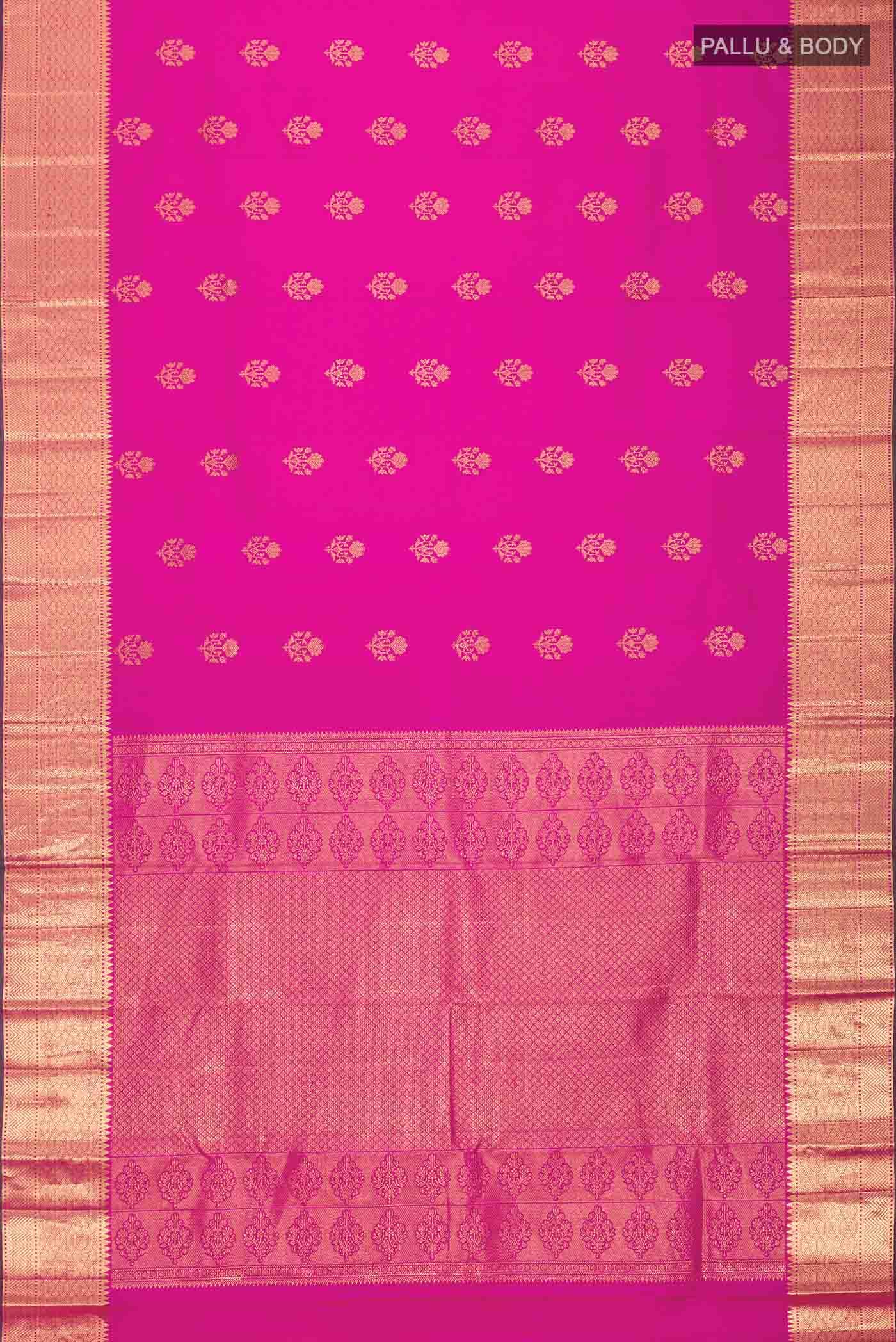 Rani Pink Kanjivaram Silk Saree - Image 4