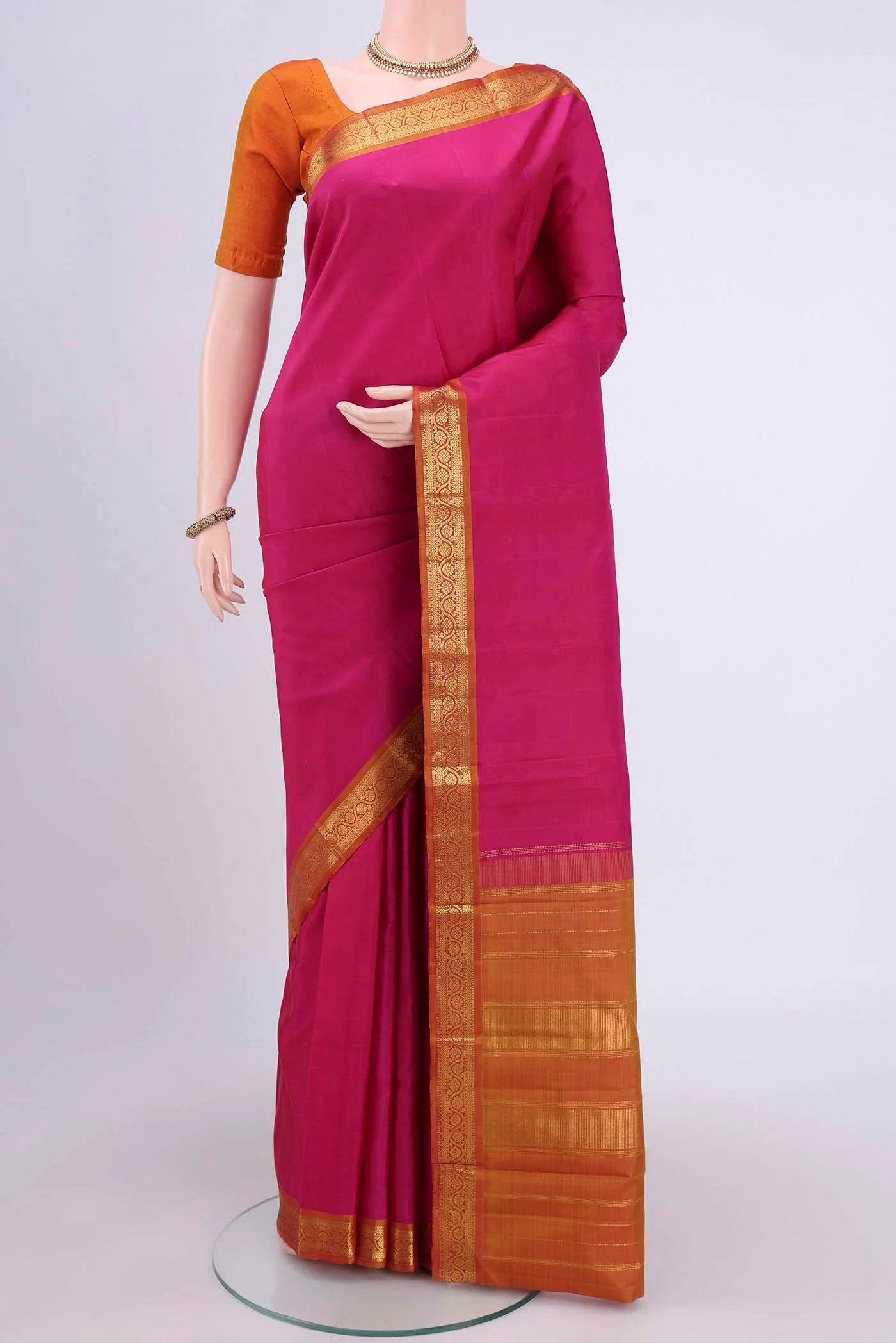 Rani Pink Kanjivaram Saree