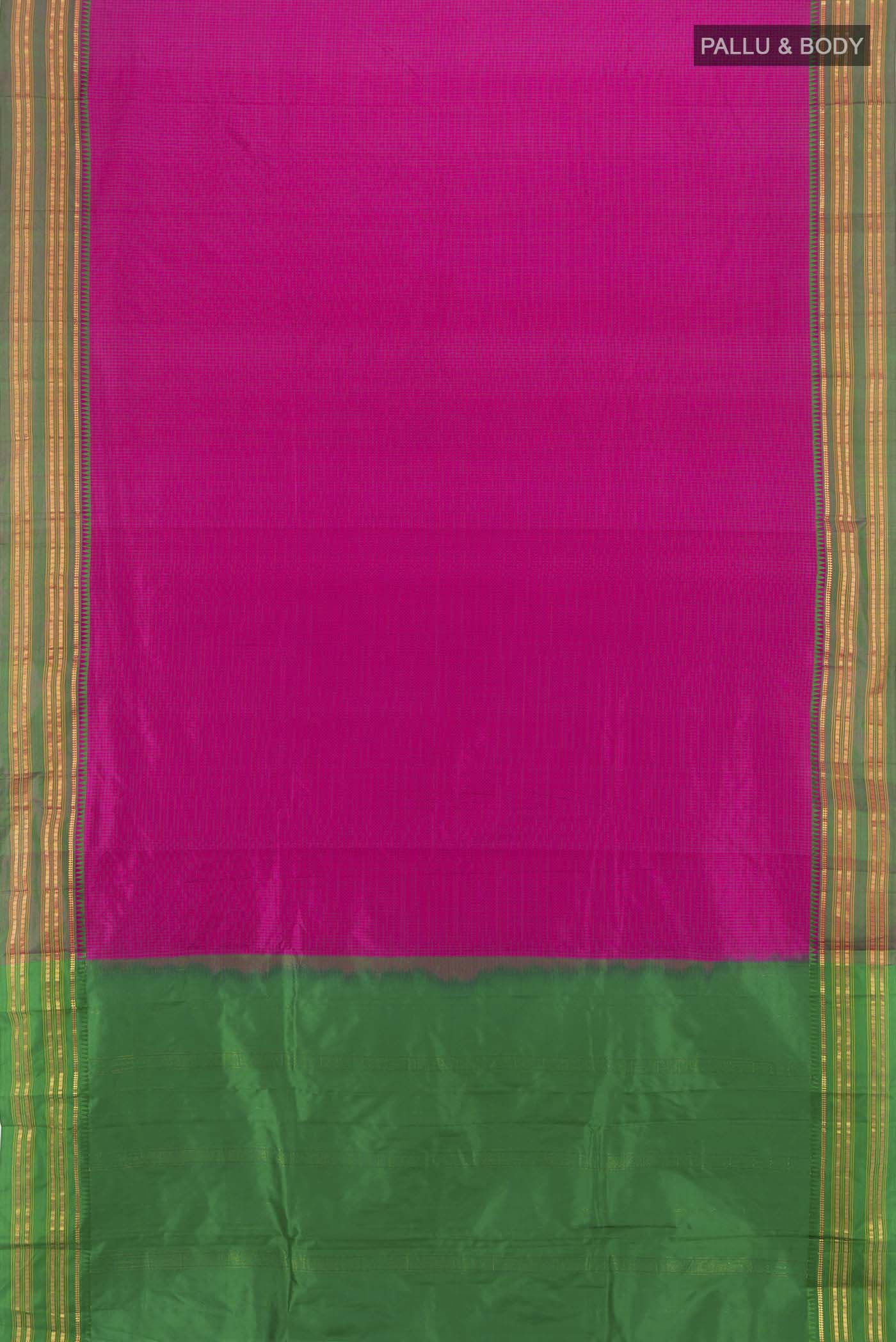 Rani Pink Narayanpet Silk Saree - Image 5