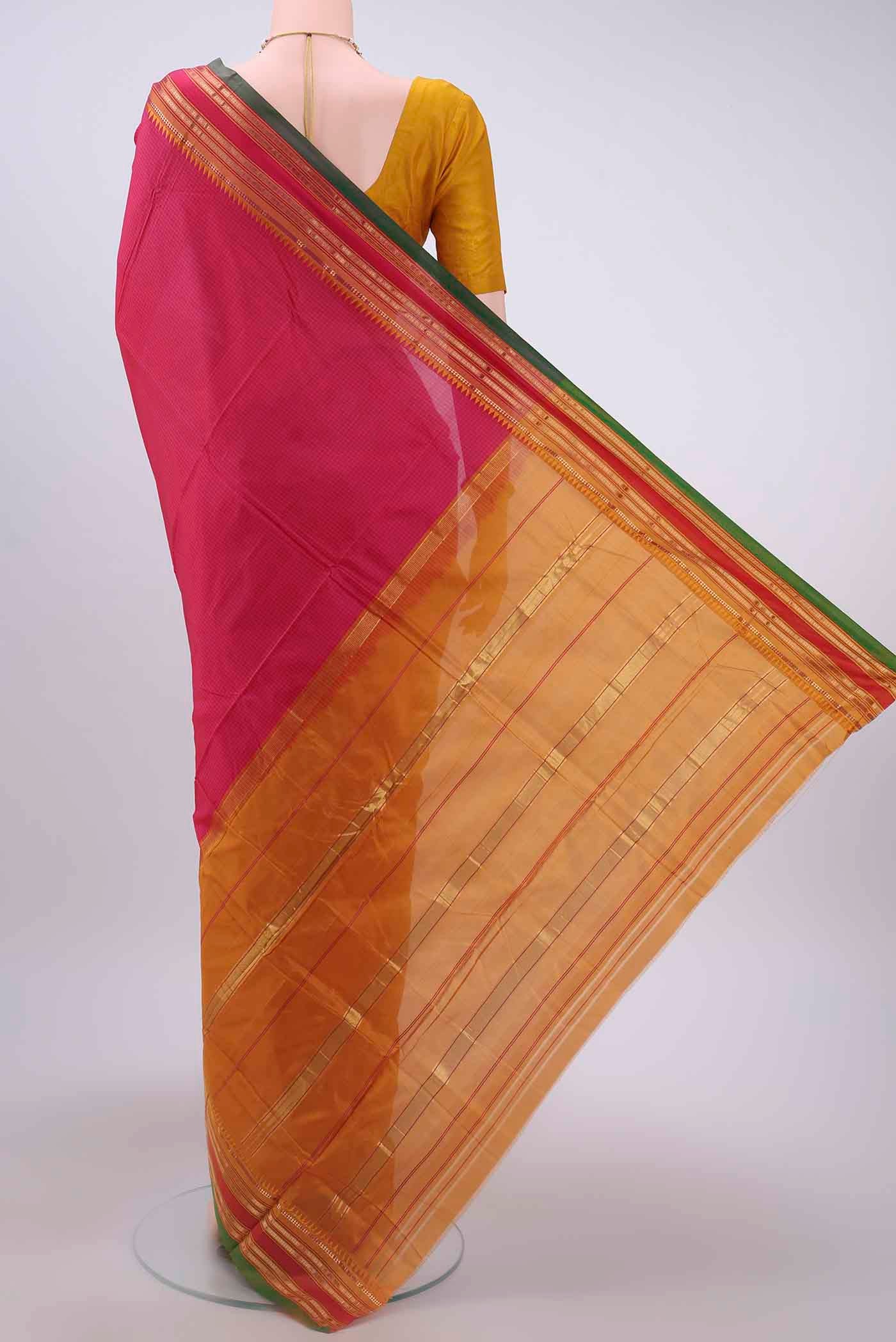 Rani Pink Narayanpet Silk Saree - Image 3