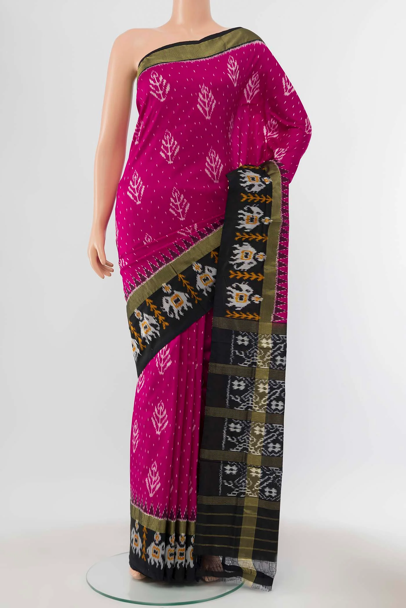 Rani Pink Pochampally Silk Saree