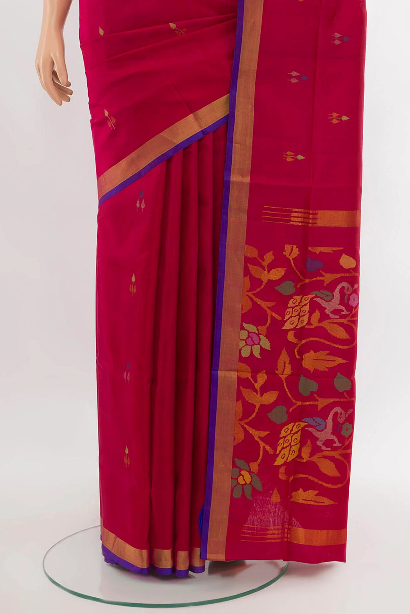 Pink Uppada Silk Saree - Image 3