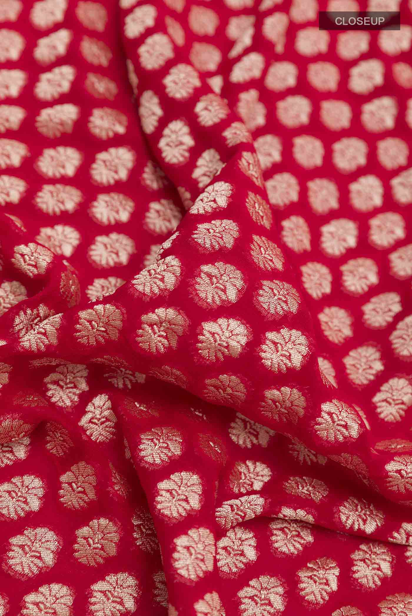 Red Banarasi Georgette Saree - Image 2