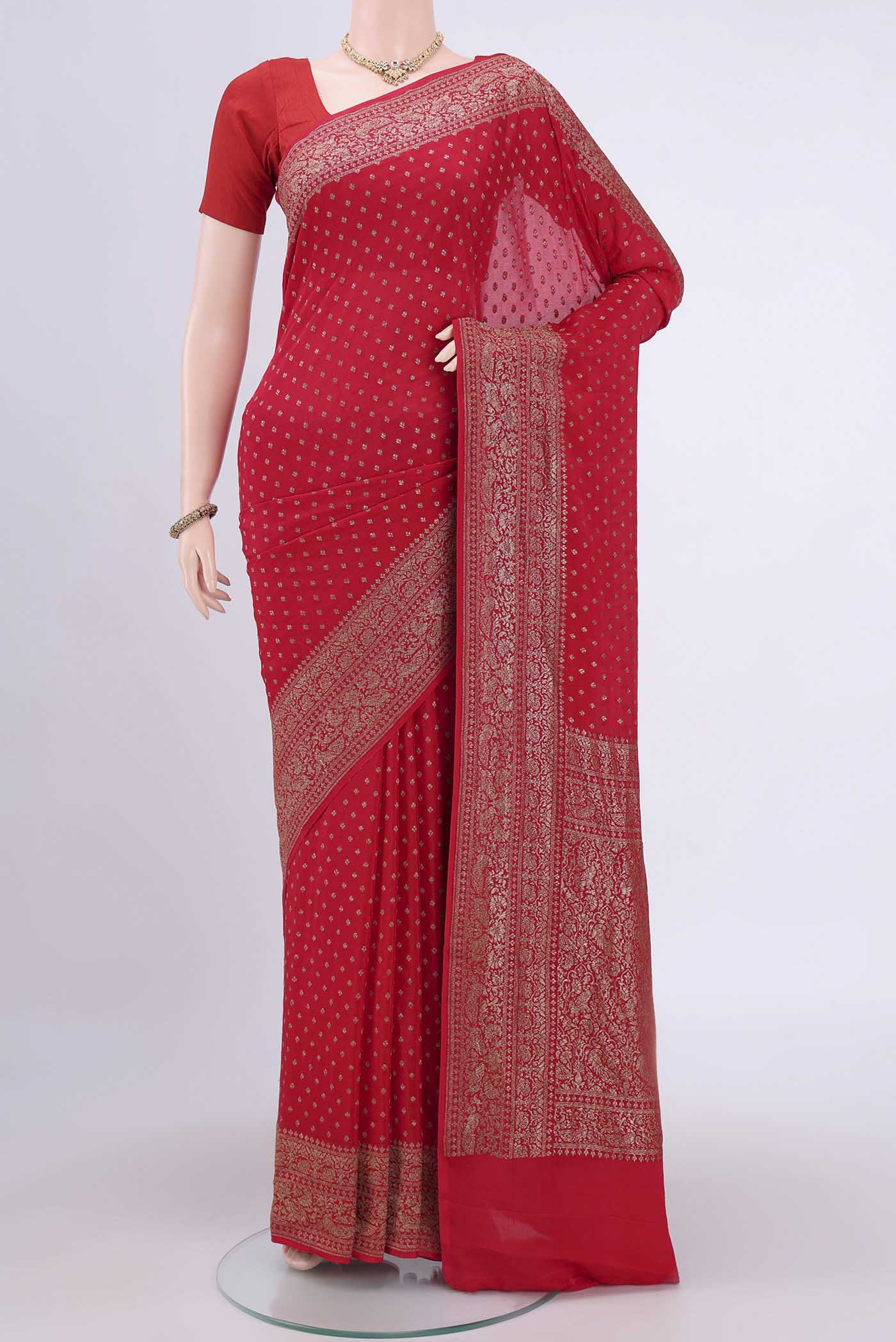 Red Banarasi Georgette Saree