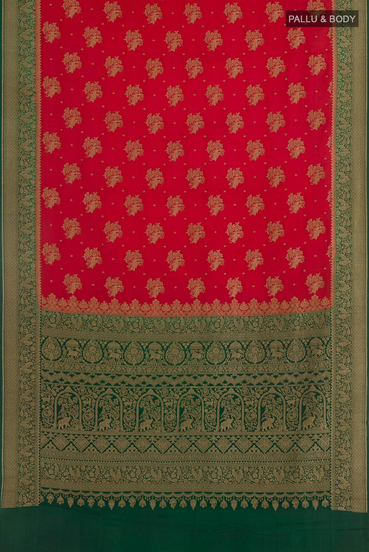 Red Banarasi Georgette Saree - Image 3