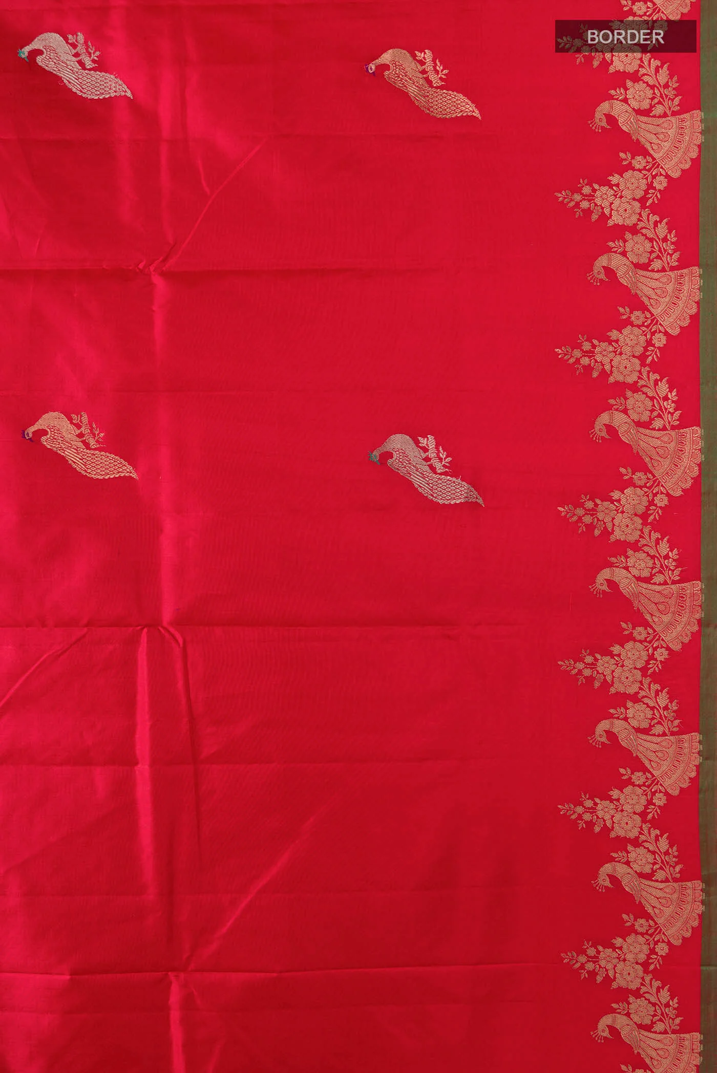 Red Banarasi Katan Silk Saree - Image 3