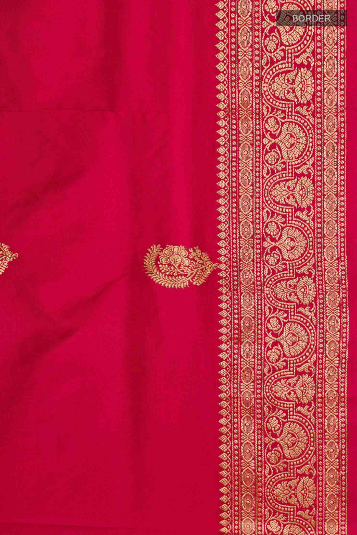 Red Banarasi Katan Silk Saree - Image 3