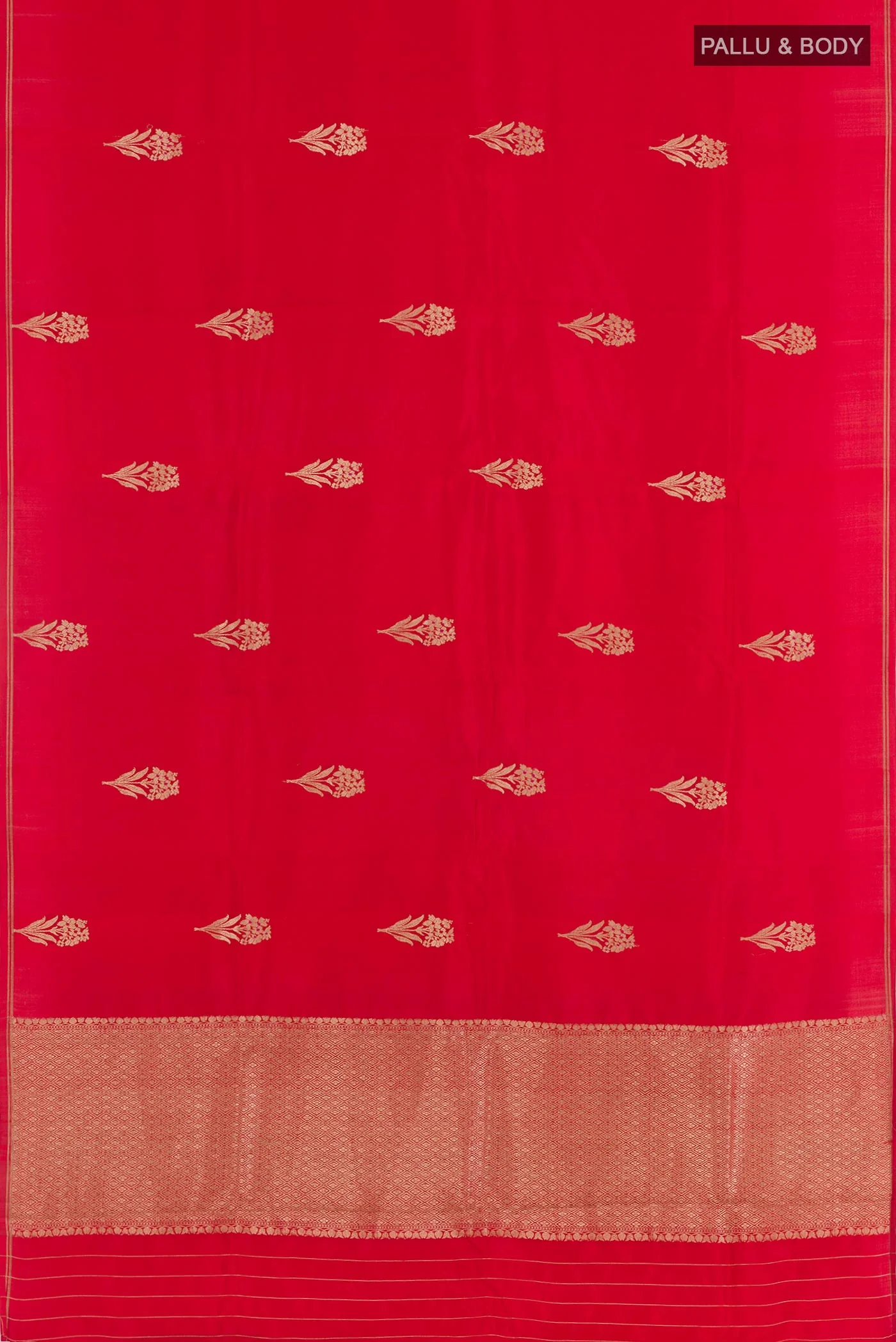 Red Banarasi Katan Silk Saree - Image 3