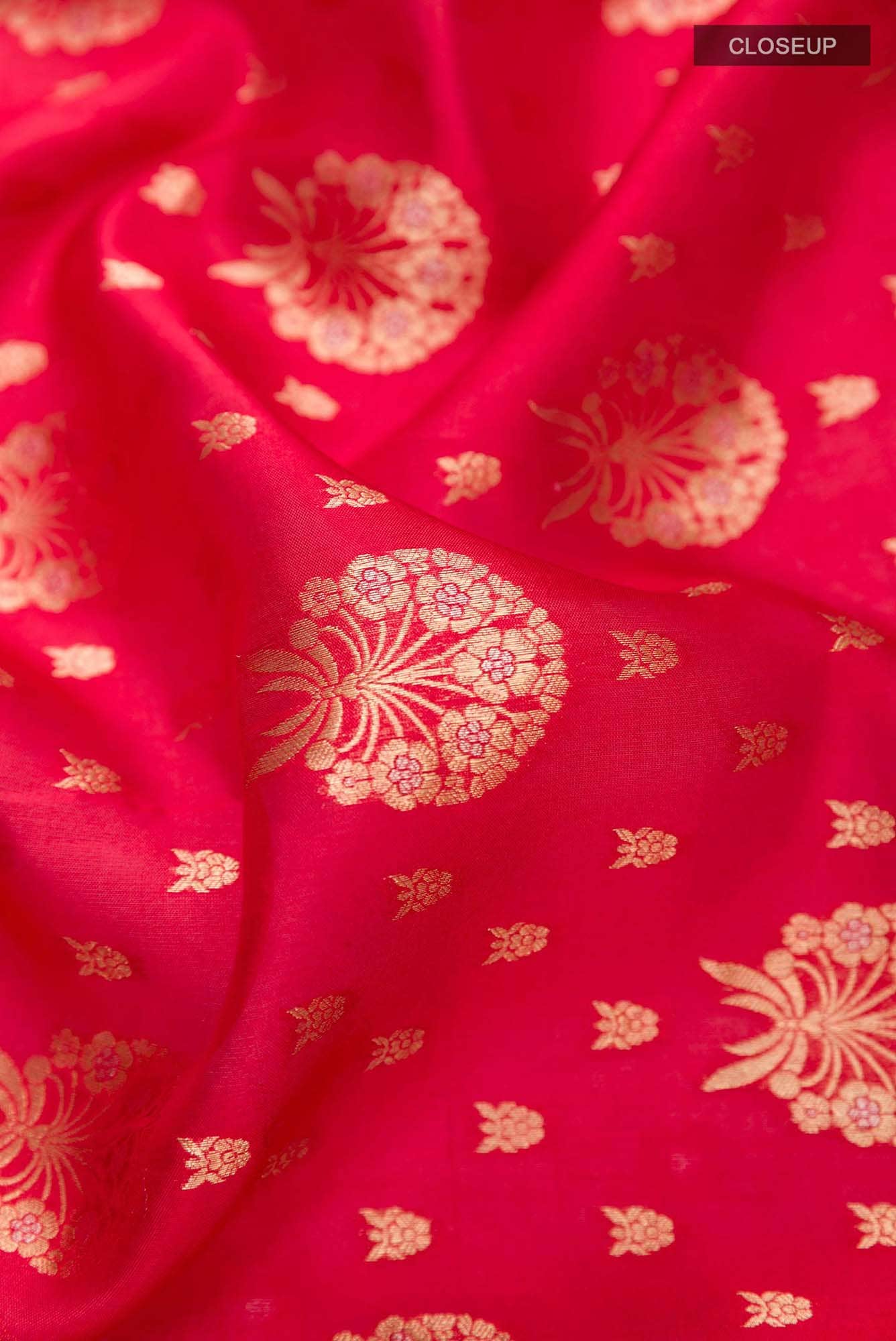 Red Banarasi Kora Silk Saree - Image 3
