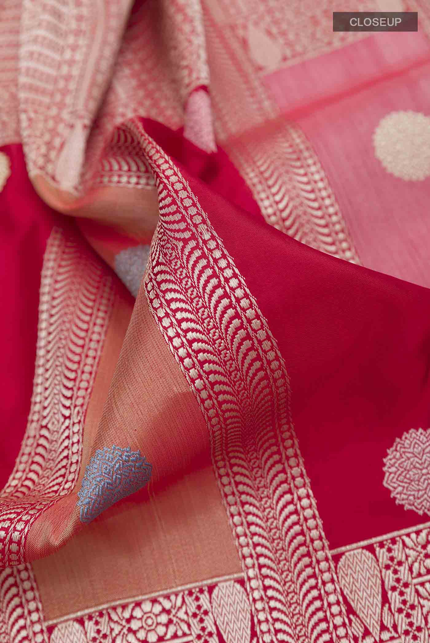 Red Banarasi Silk Saree - Image 2