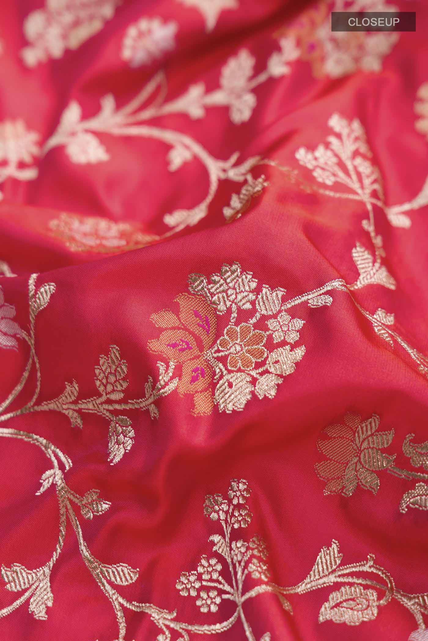 Red Banarasi Silk Saree - Image 2