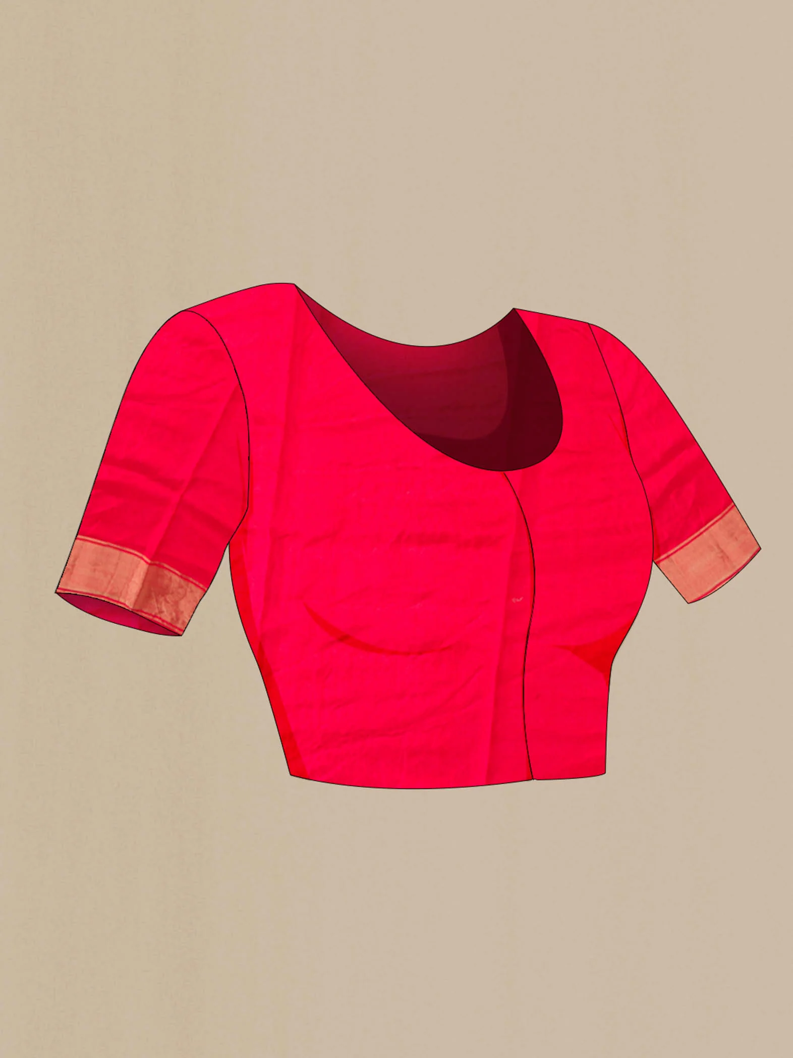 Red Banarasi Silk Saree - Image 2