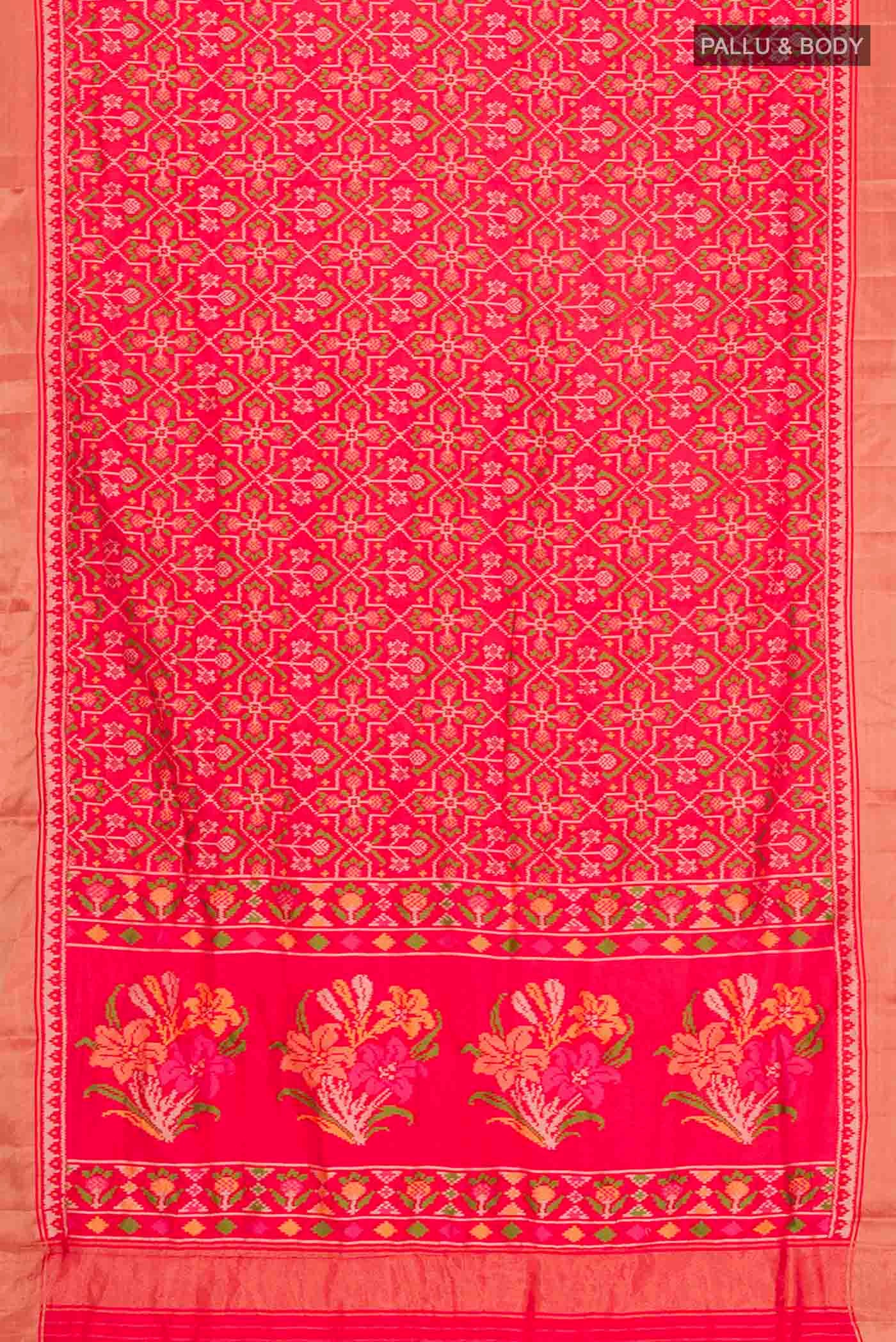 Red Banarasi Silk Saree - Image 3