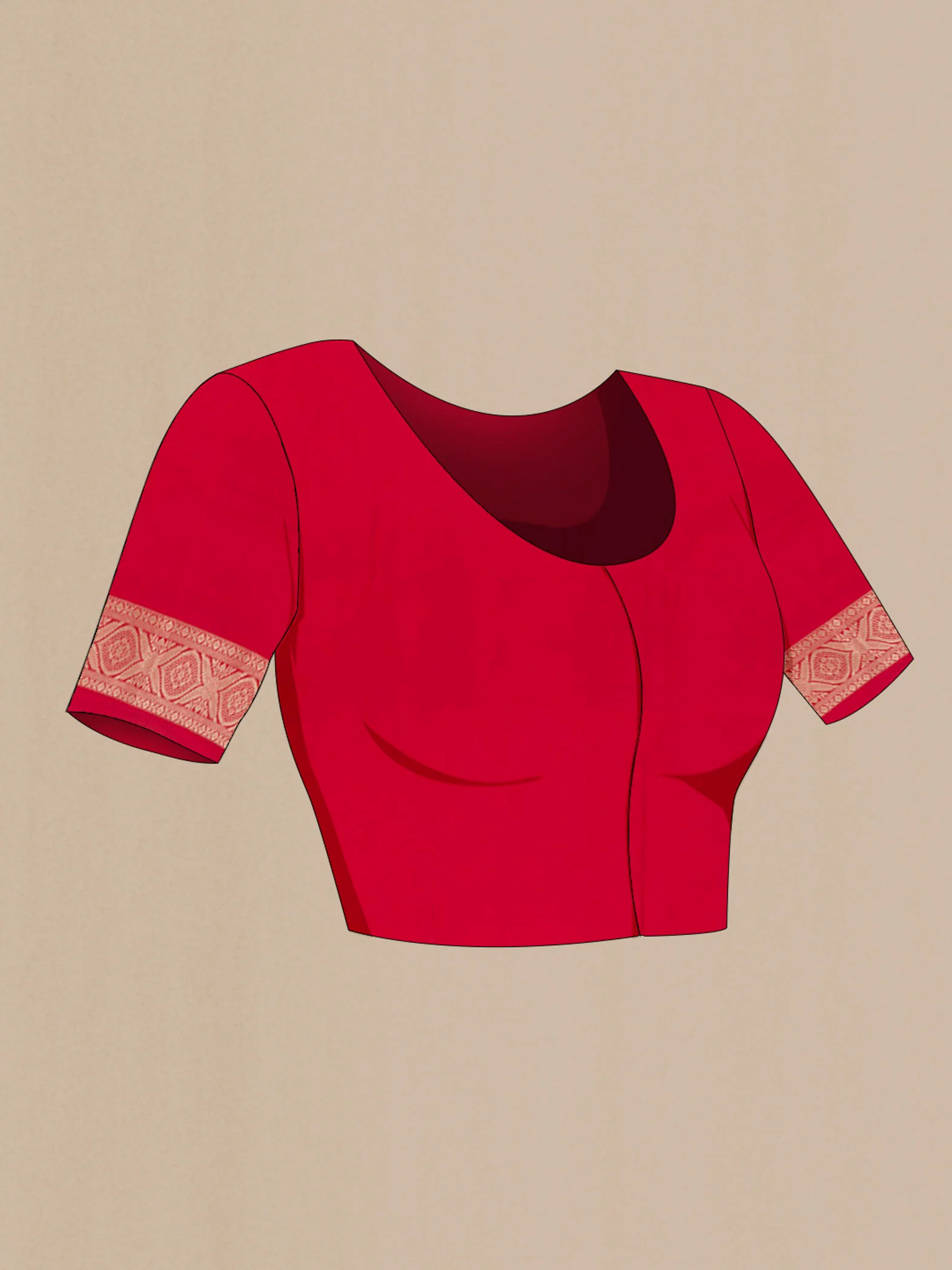 Red Banarasi Silk Saree - Image 2