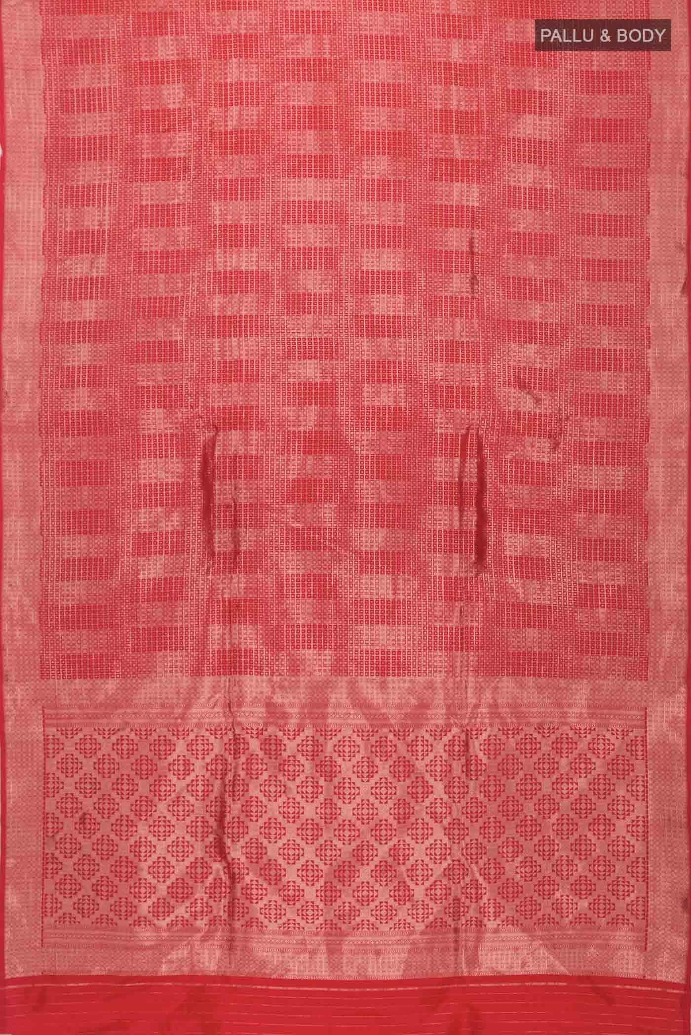 Red Banarasi Silk Saree - Image 4