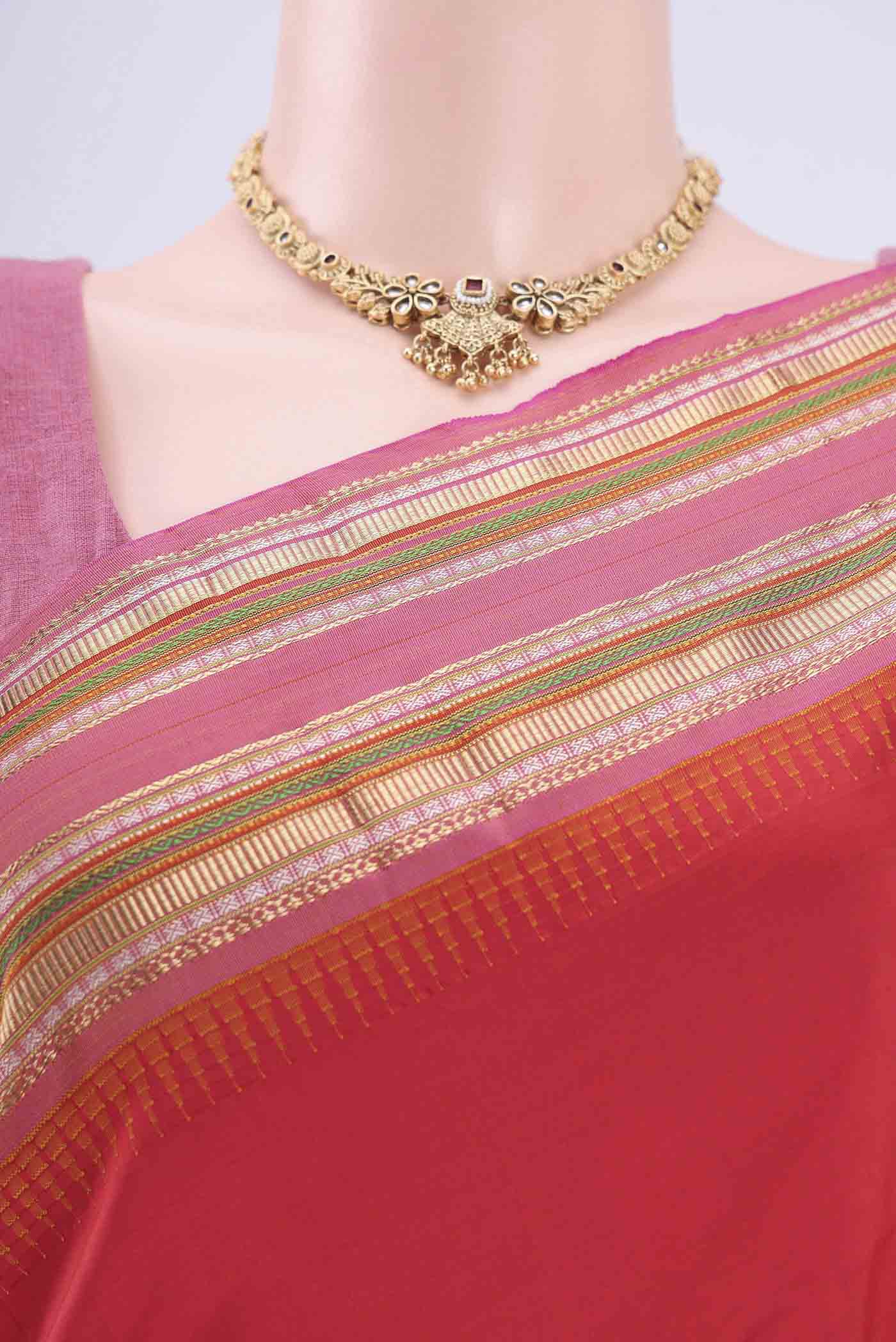 Red Bangalore Silk - kadyal Saree - Image 2