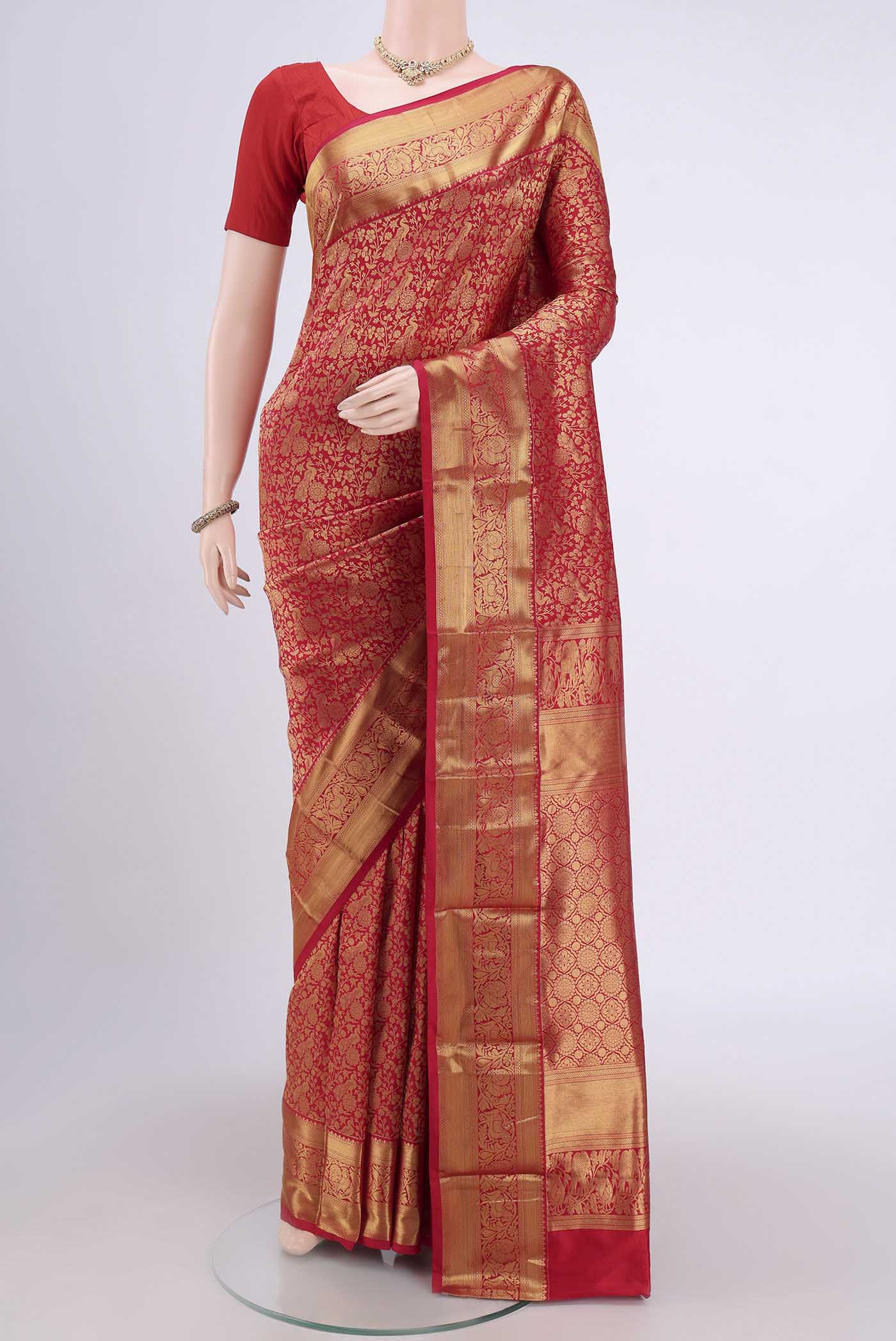 Red Bangalore Silk Saree