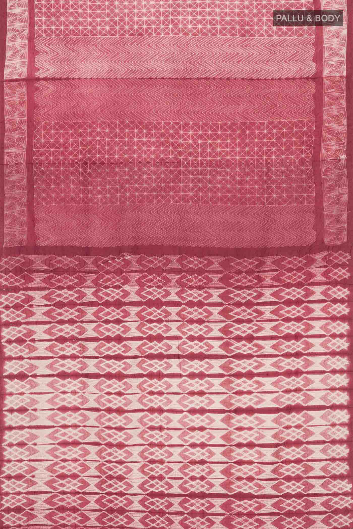 Red Bhagalpuri Tussar Silk Saree - Image 5