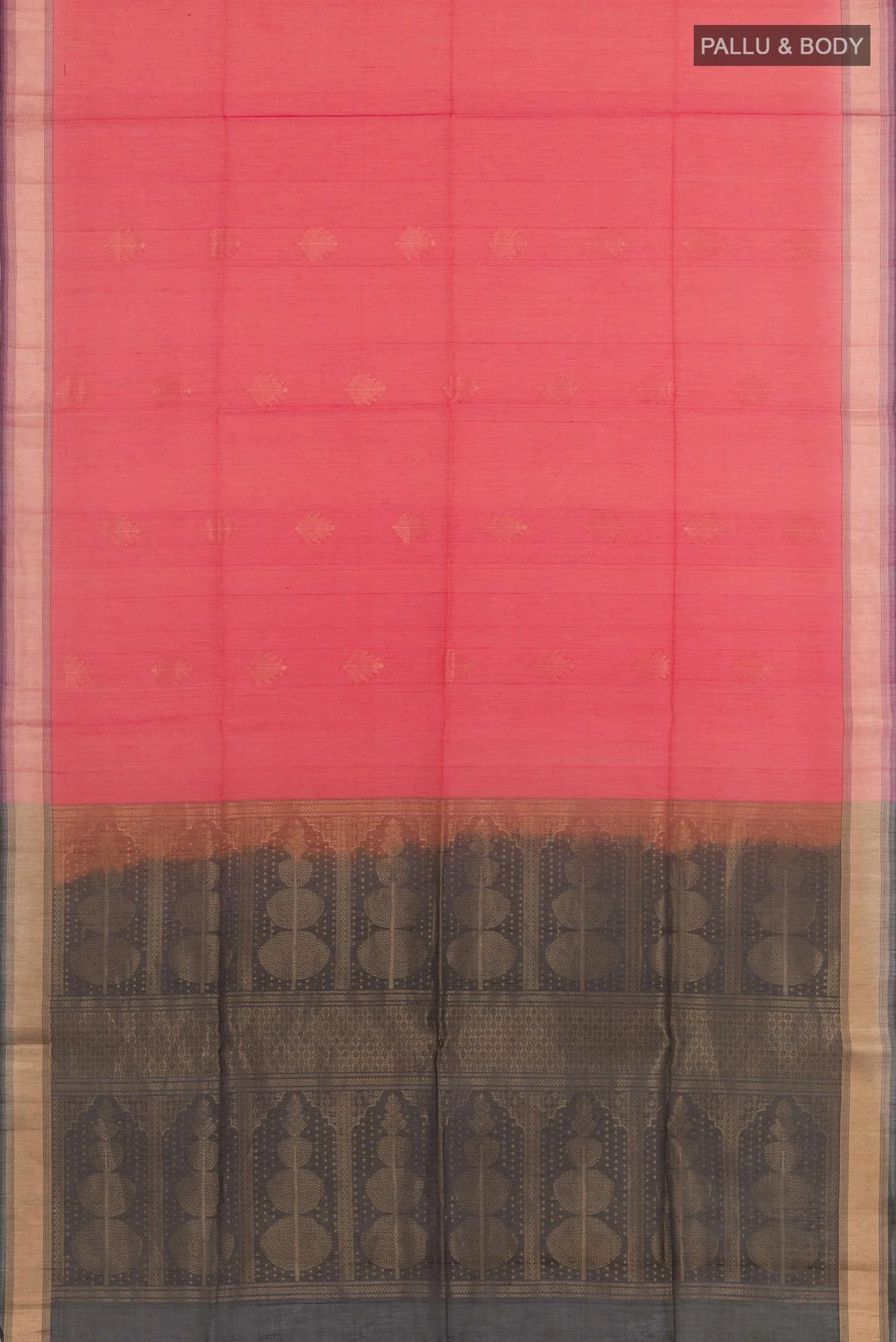 Red Silk Cotton Saree - Image 3