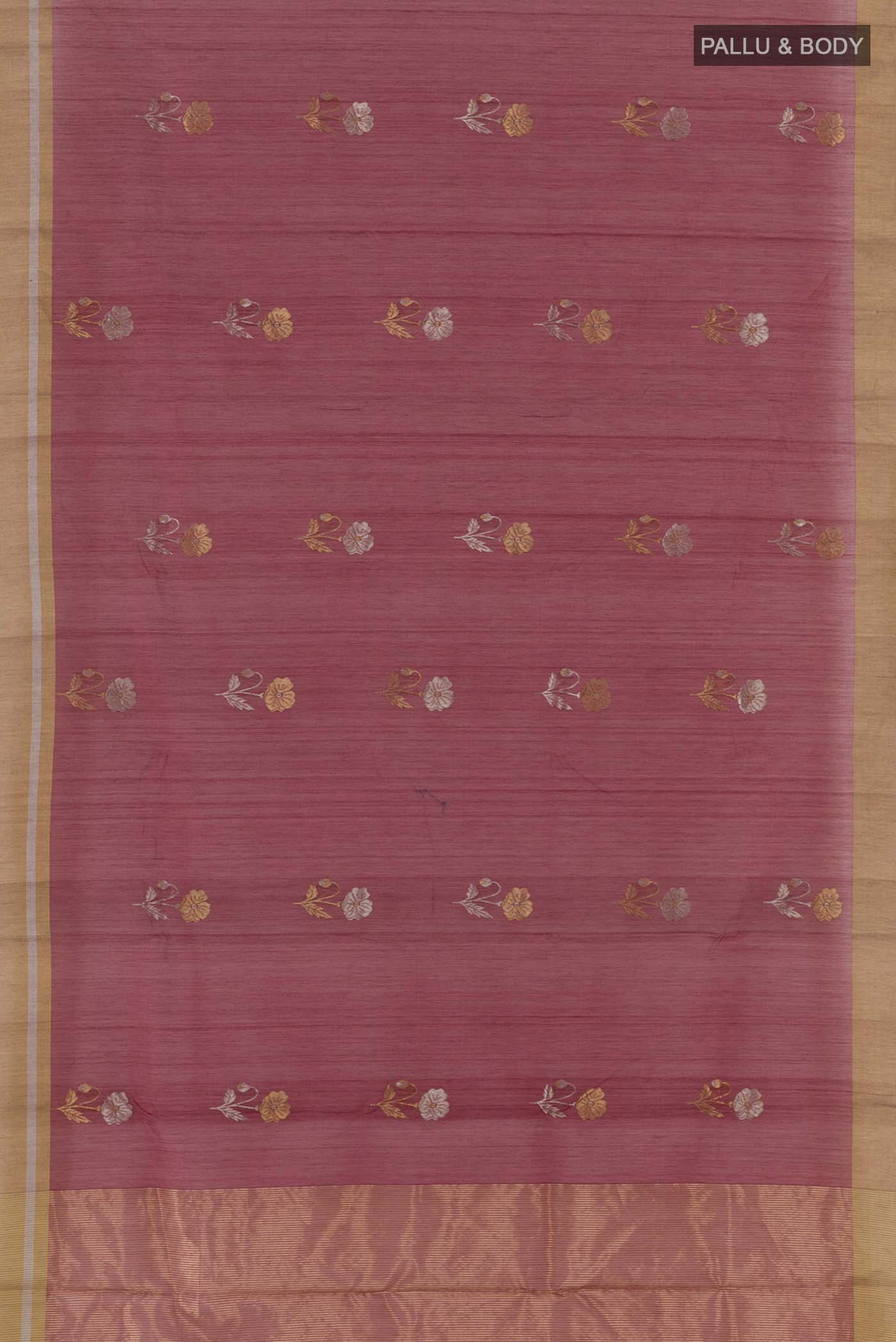 Maroon Chanderi Silk Cotton Saree - Image 5