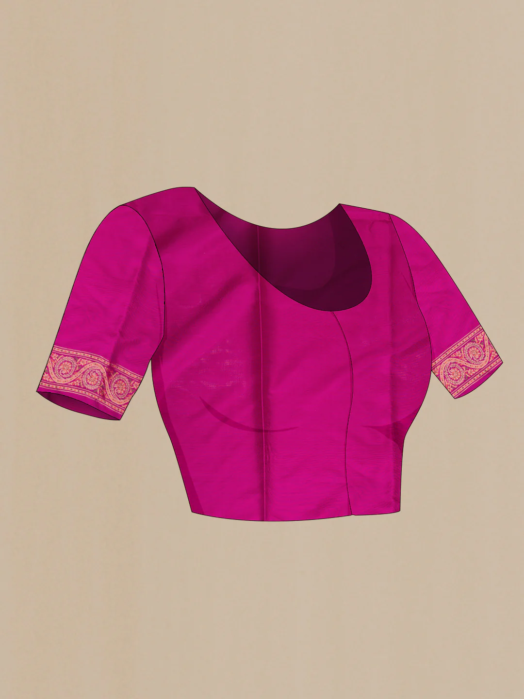 Magenta Banarasi Silk Saree - Image 5