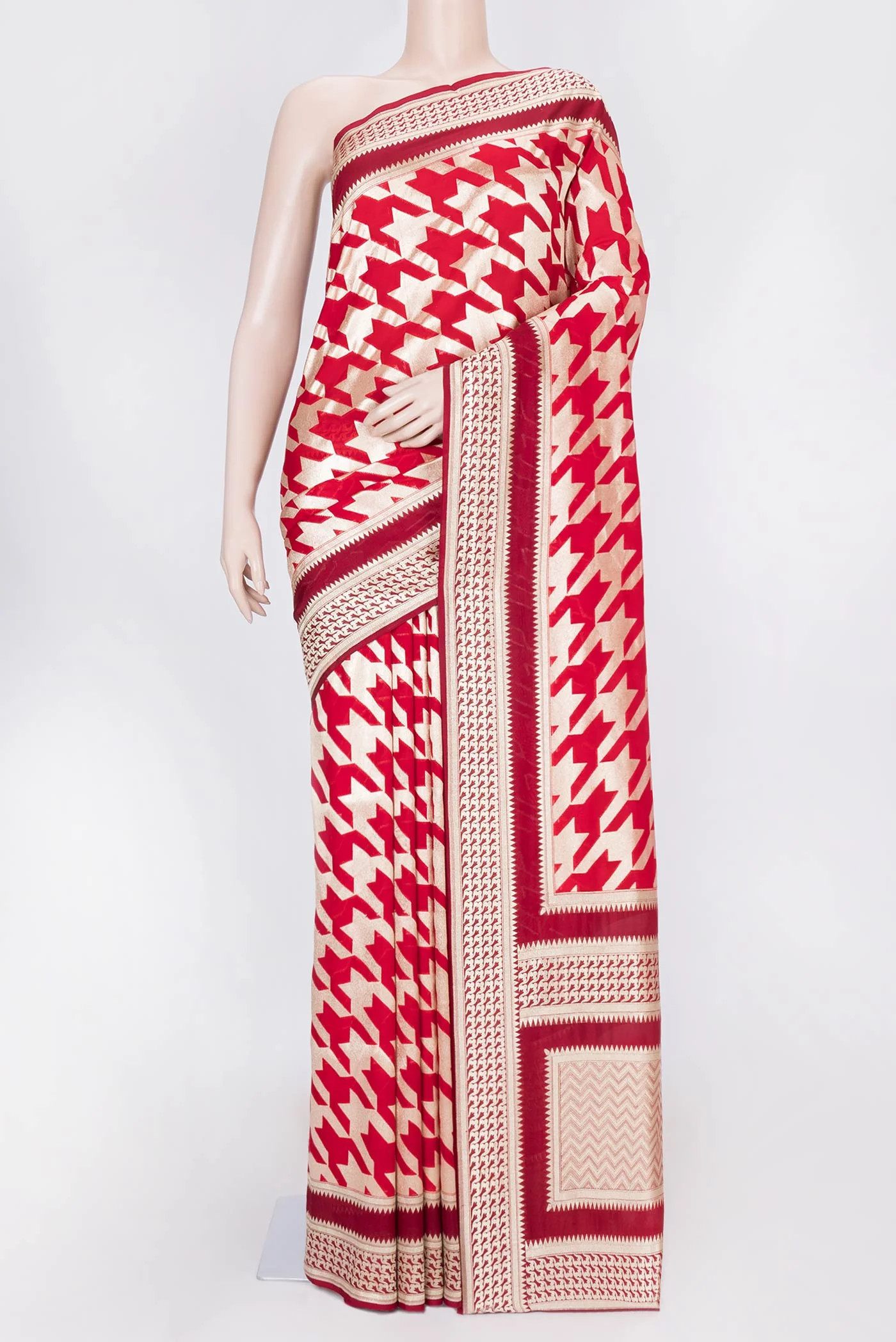 Red Dual Tone Banarasi Silk Saree