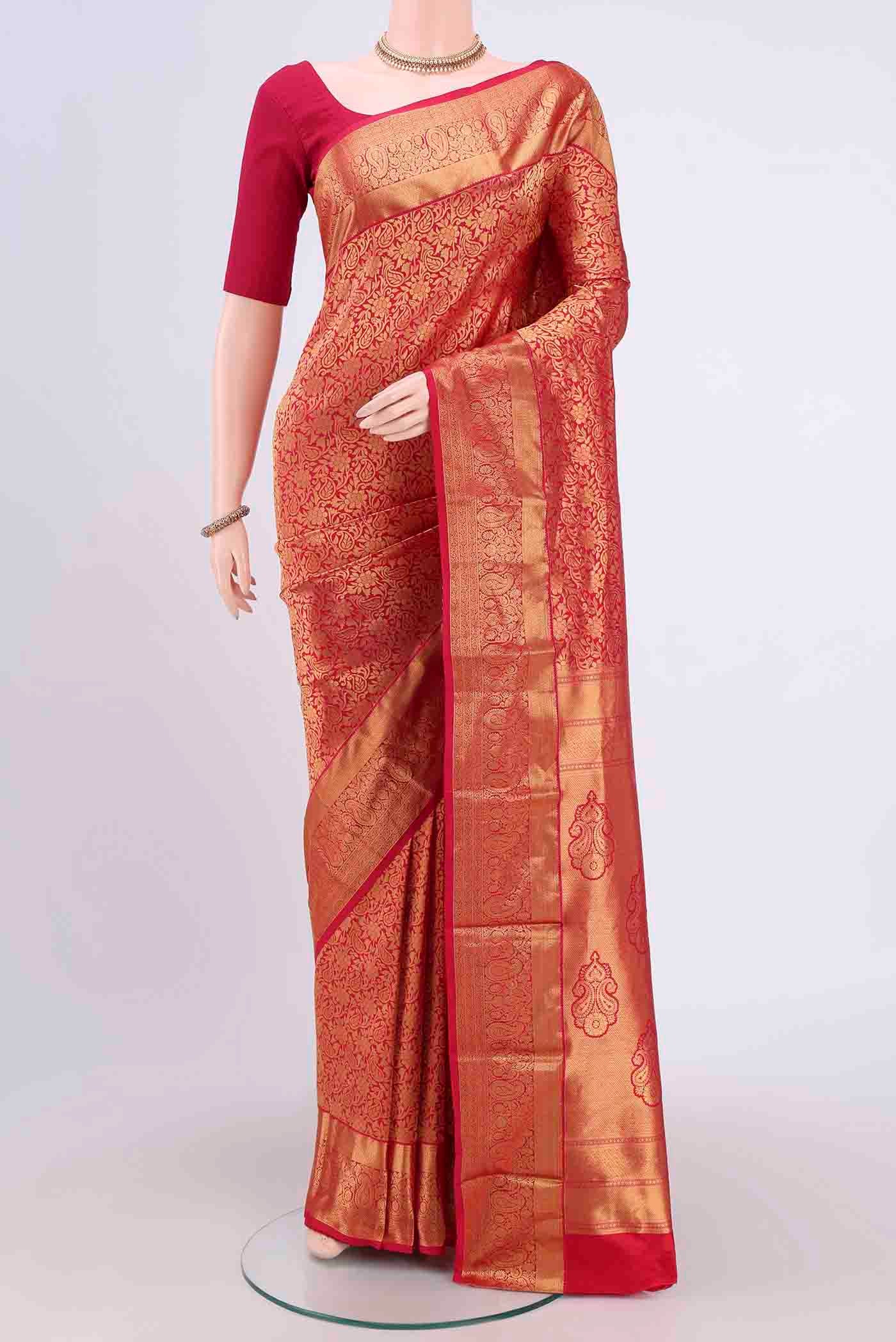Red Dual Tone Bangalore Silk Saree