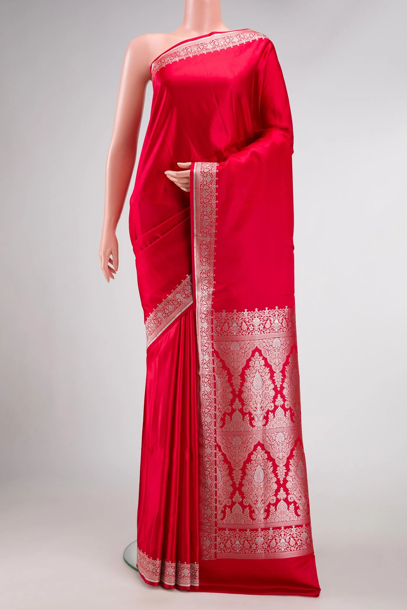 Red Blended Banarasi Silk Saree