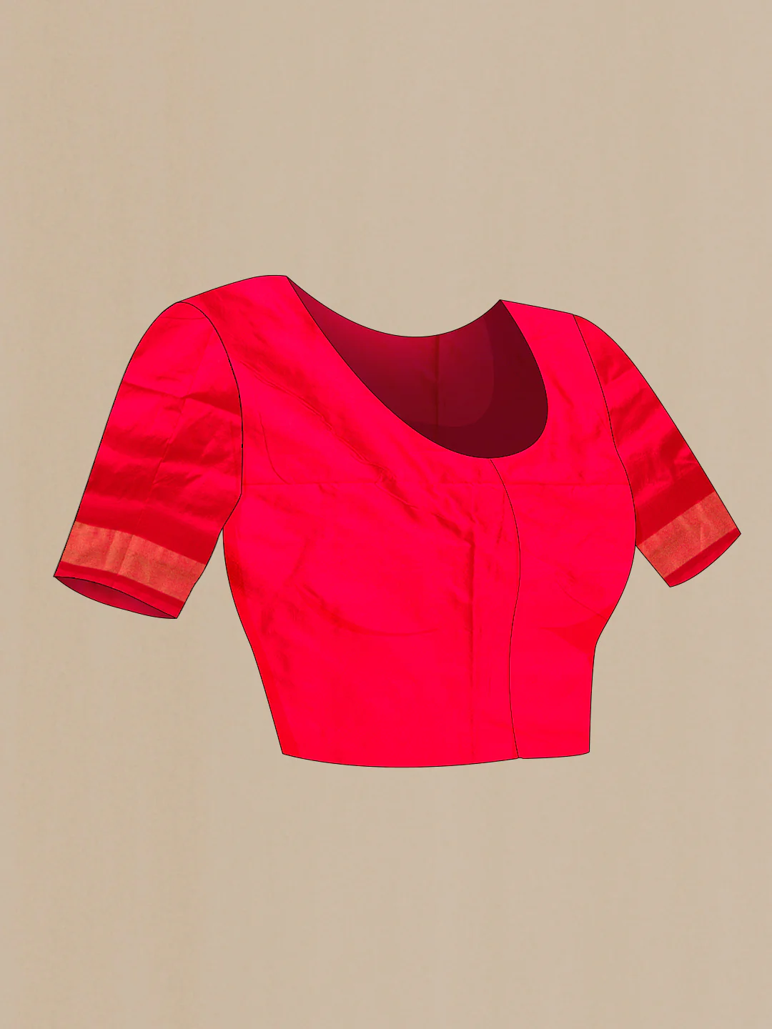 Red Pochampally Silk Saree - Image 4