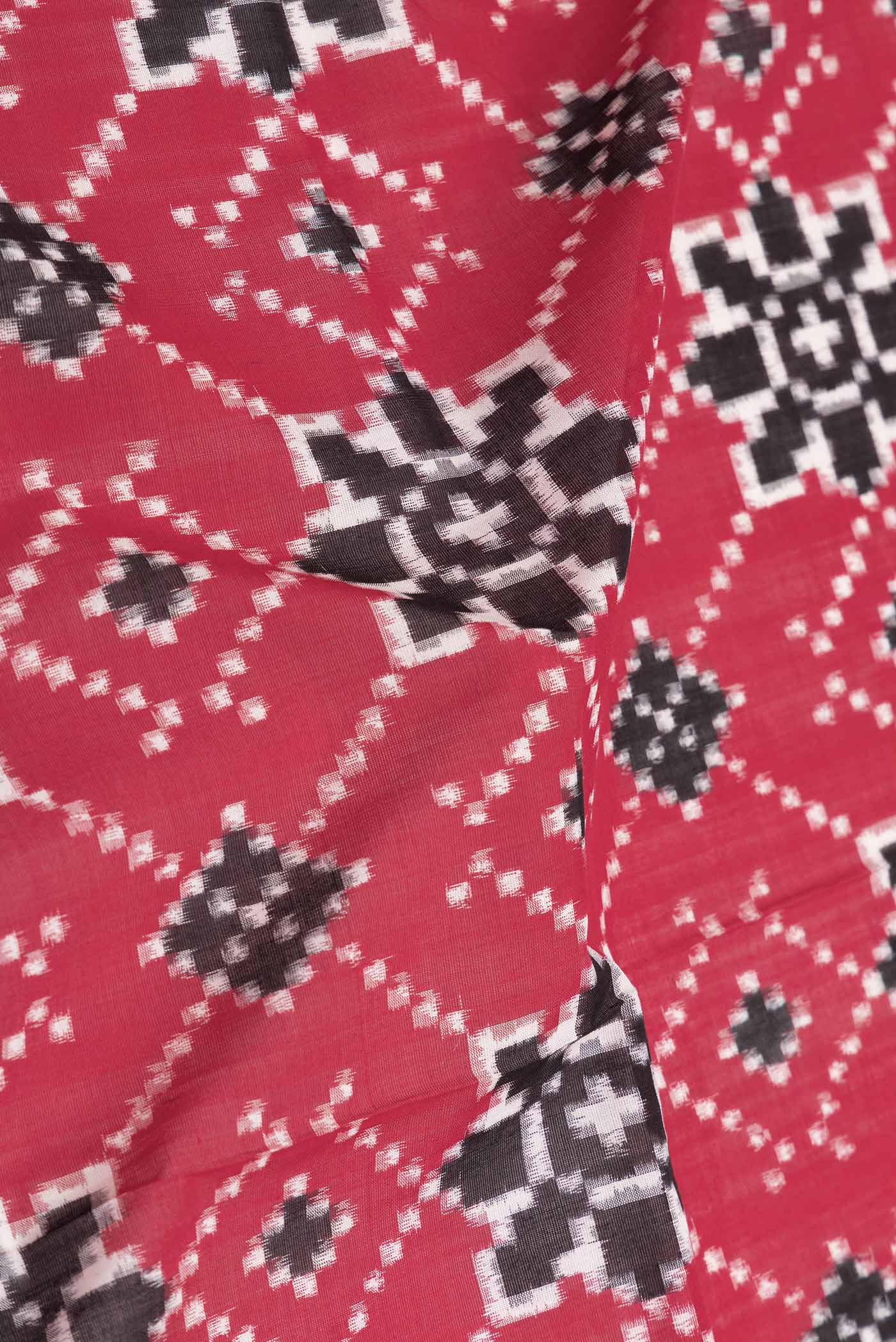Red Double Ikat Saree - Image 2