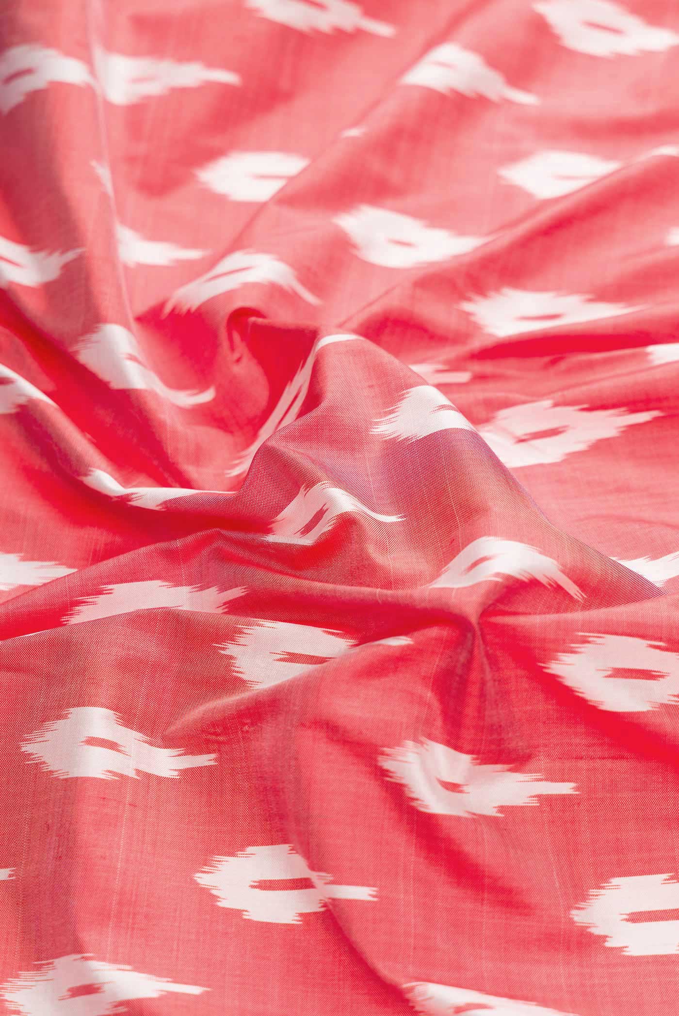 Red Dual Tone Double Ikat Saree - Image 2