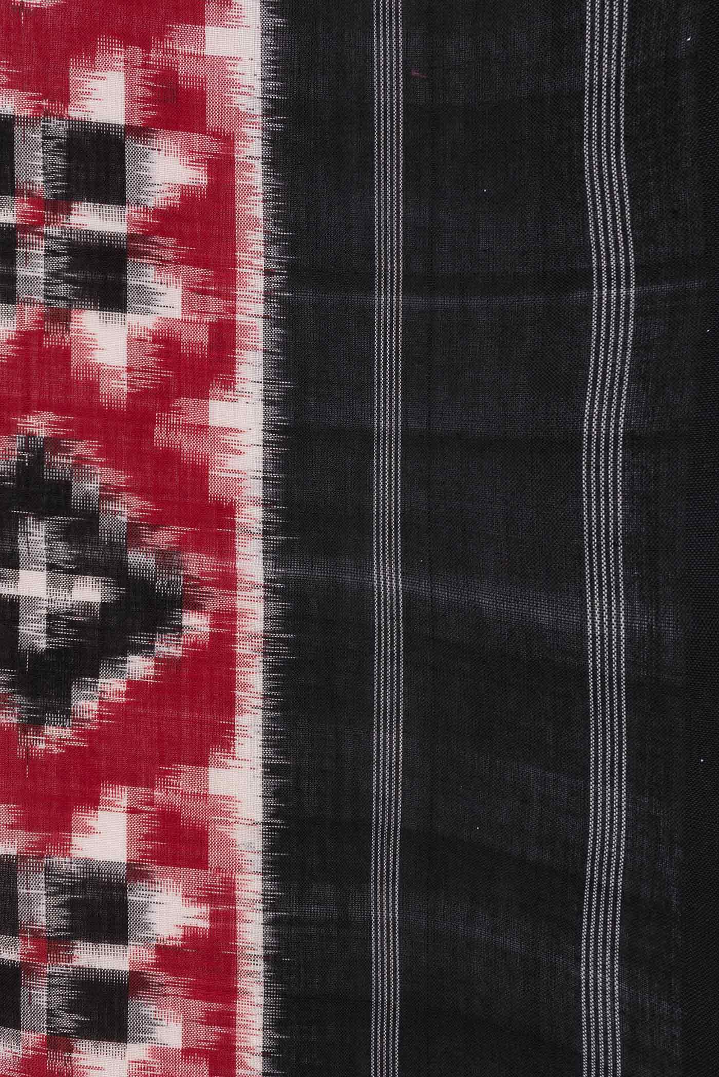 Red Dual Tone Double Ikat Saree - Image 3