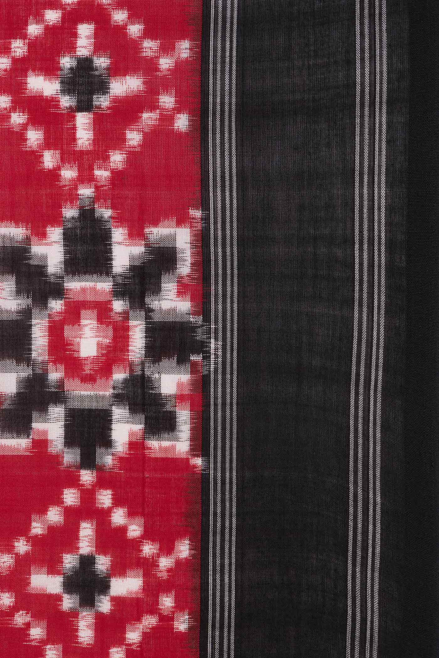 Red Double Ikat Saree - Image 3