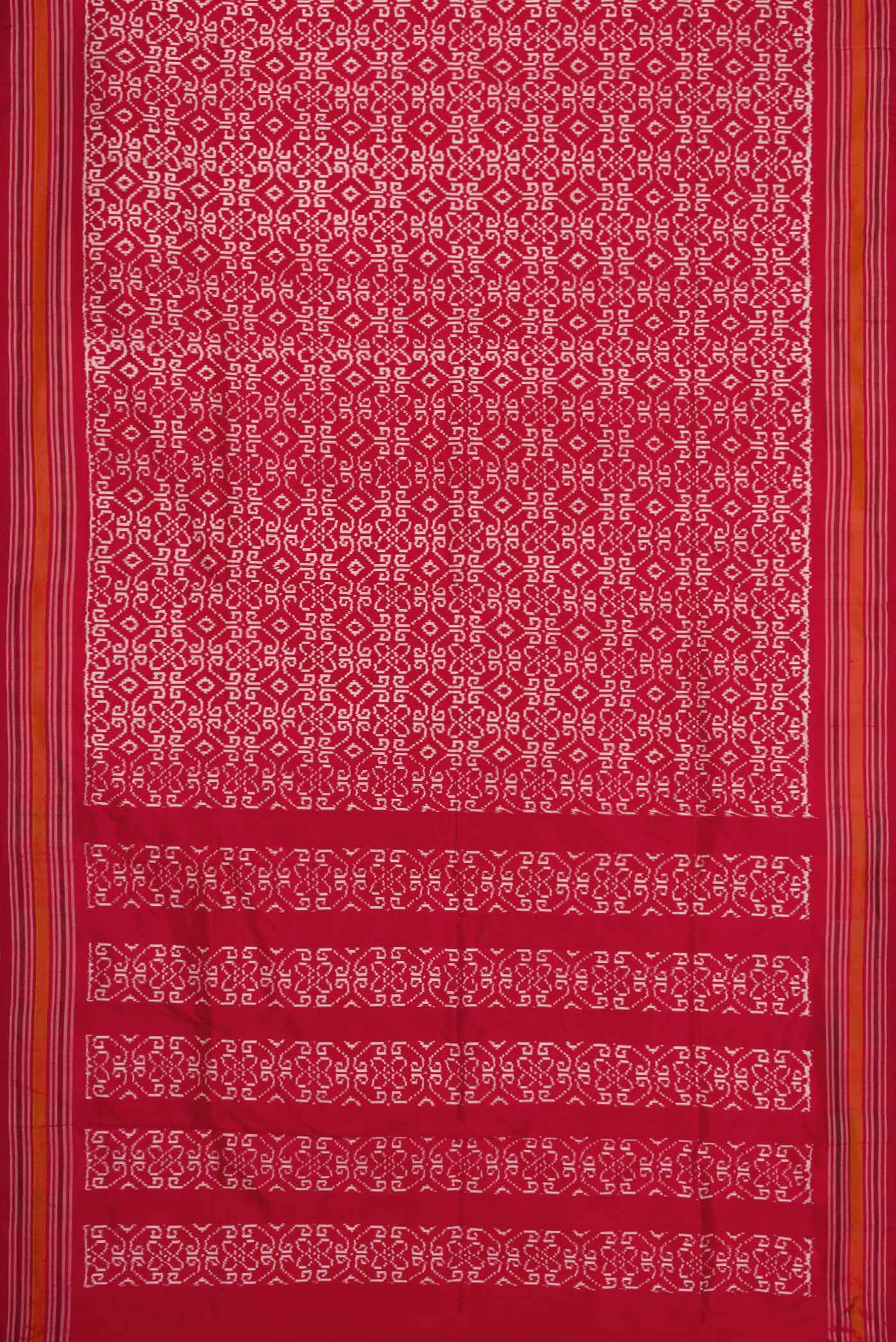 Red Pochampally Silk Saree - Image 6