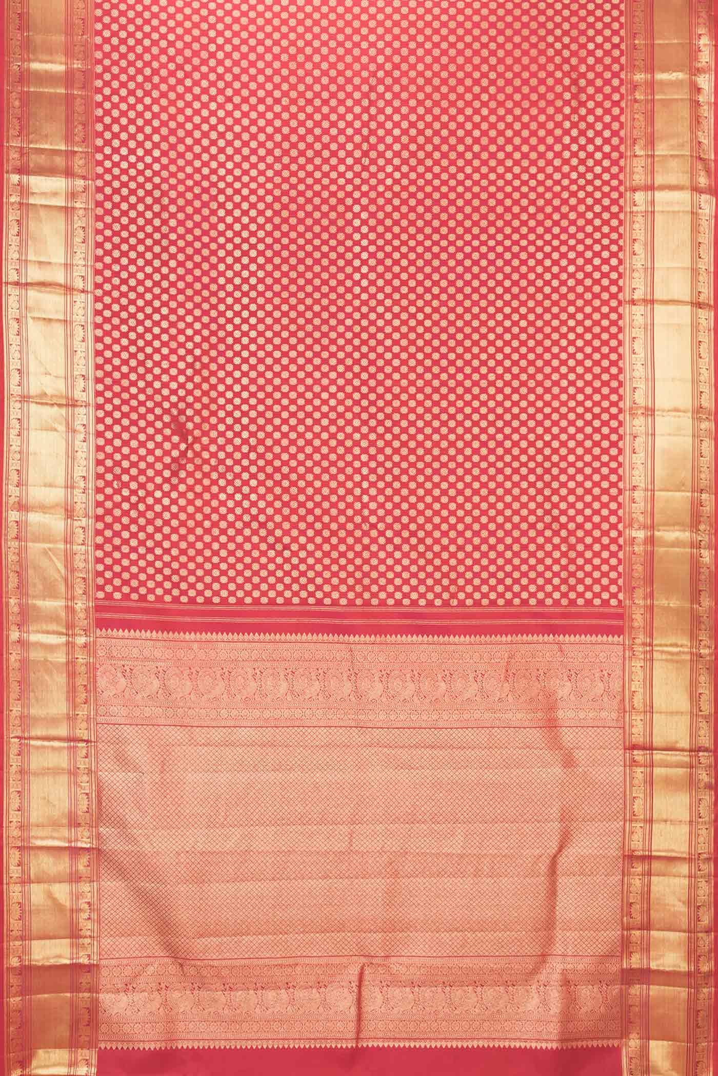 Red Dual Tone Kanchipuram Saree - Image 6