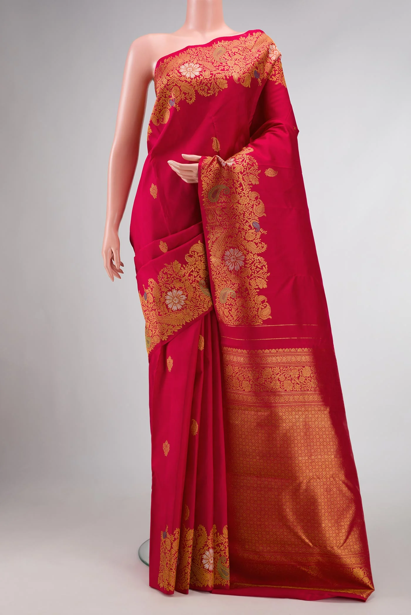 Red Dual Tone Kanchipuram Silk Saree