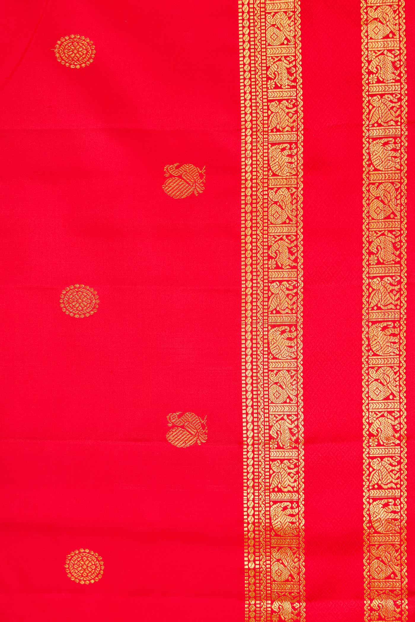 Red Kanchipuram Silk Saree - Image 3