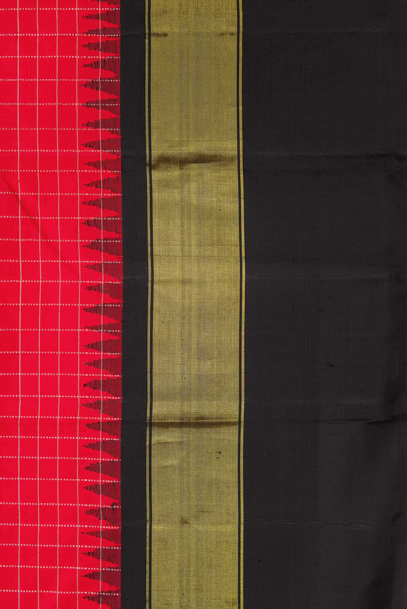 Red with Pink Color Kanchipuram Silk Saree - Image 3