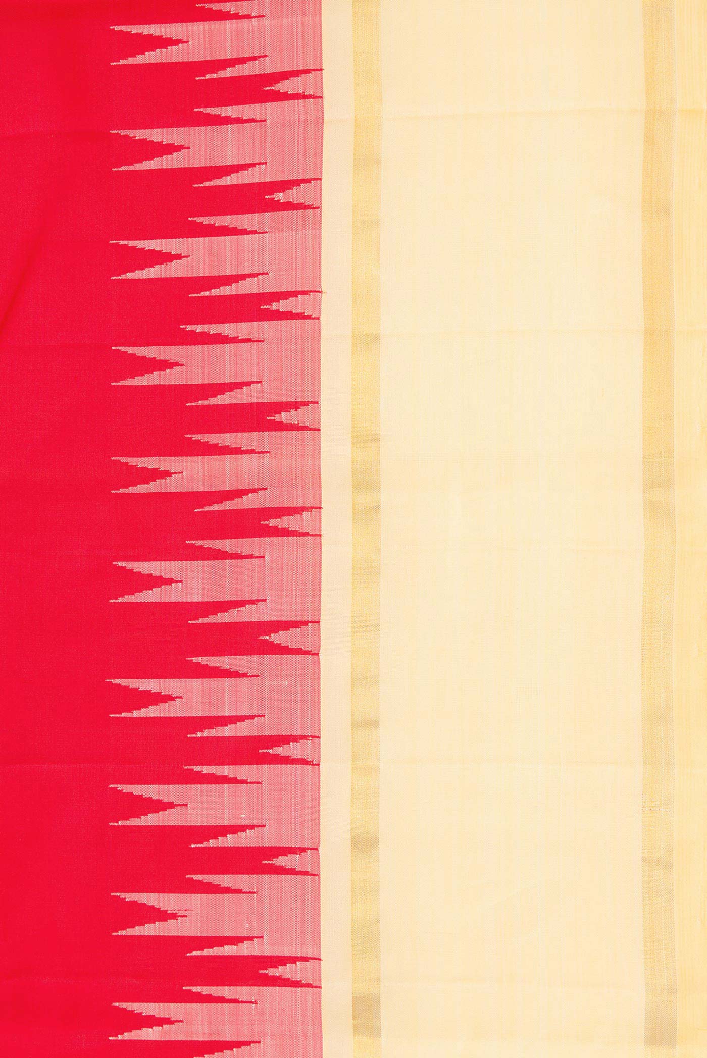 Red with Pink Color Kanchipuram Silk Saree - Image 3