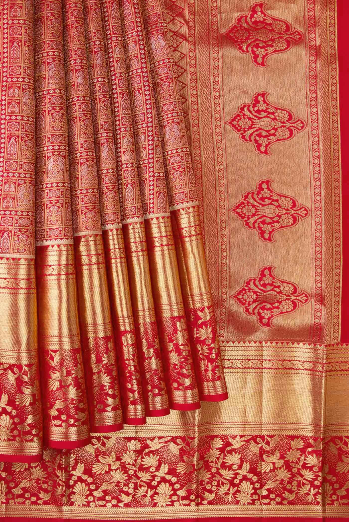 Multi Color Kanchipuram Silk Saree - Image 4