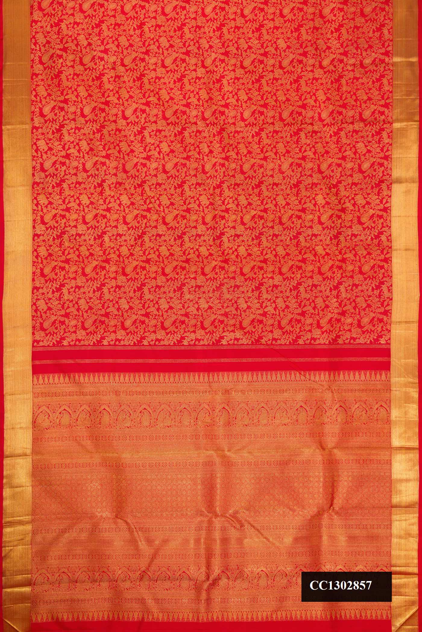 Red Dual Tone Kanchipuram Silk Saree